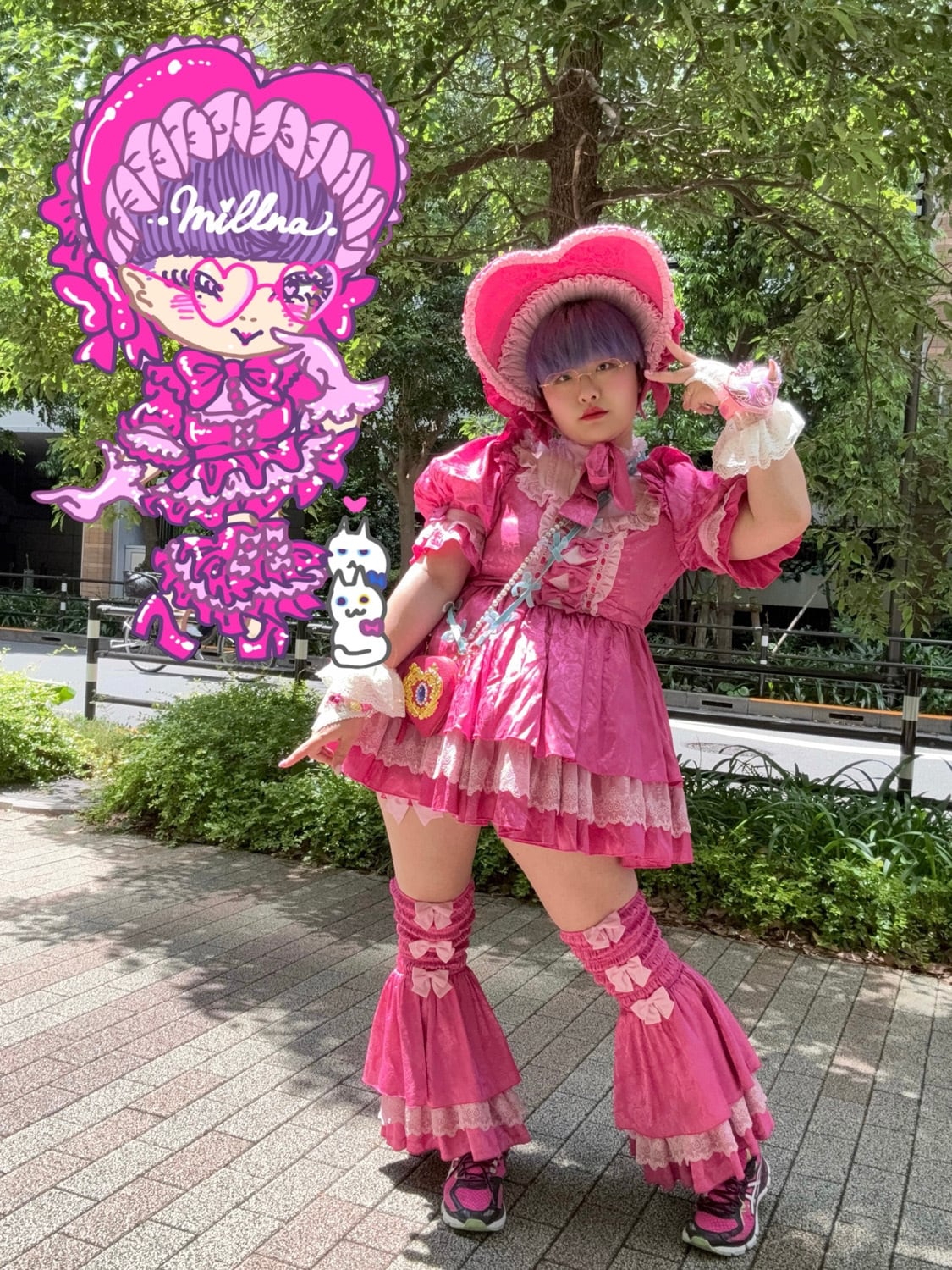 ショッキングロリィタ (ピンク)ワンピース&ドロワーズ&ボンネット