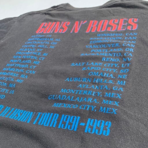 90's GUNS N' ROSES ガンズ＆ローゼス USE YOUR ILLUSION TOUR Tシャツ
