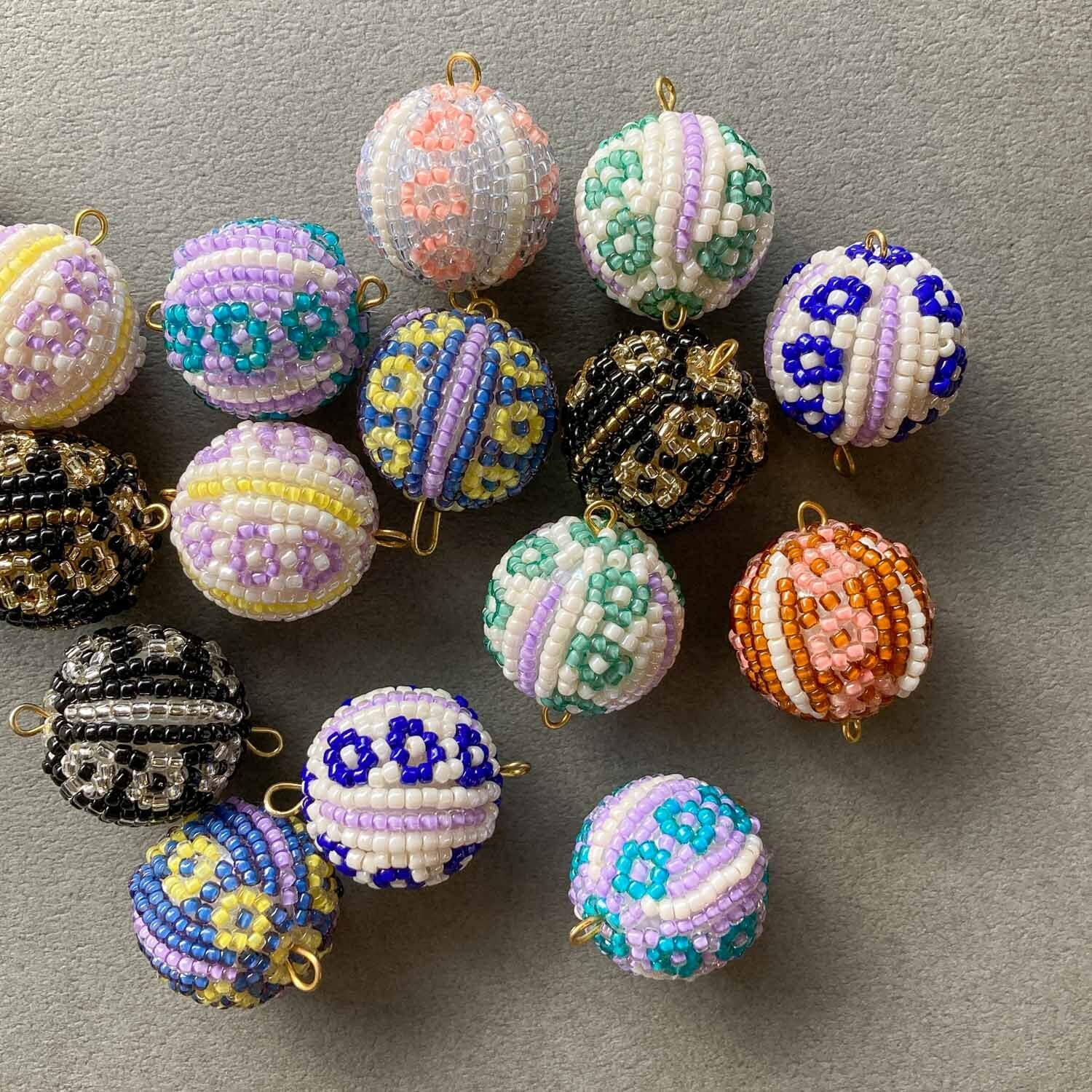 再入荷〉Duaオリジナル ビーズボール 花柄L（22mm） | Dua