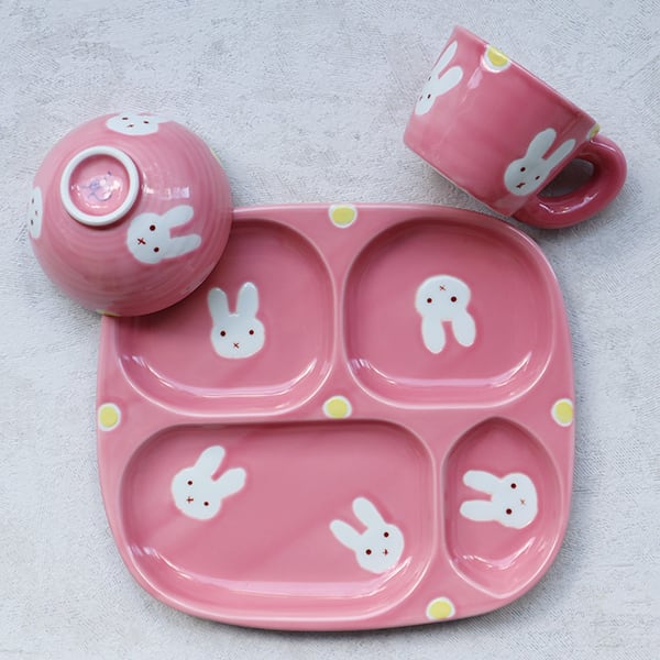 波佐見焼 新うさぎピンク プレート 15-064 | MARUFUKU utsuwanohana