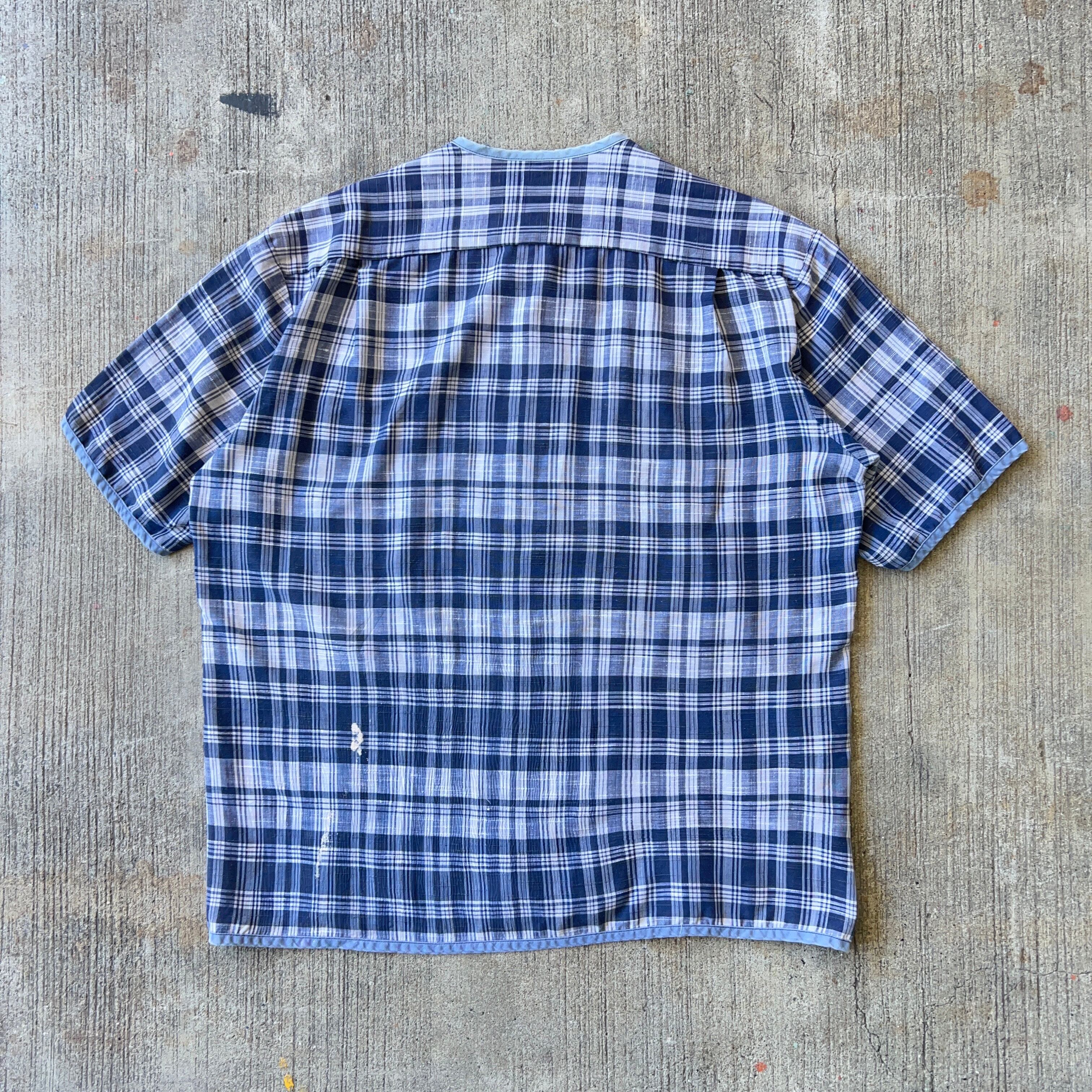 60's~ McGREGOR ノーカラーチェックシャツ SIZE M【0701A207下