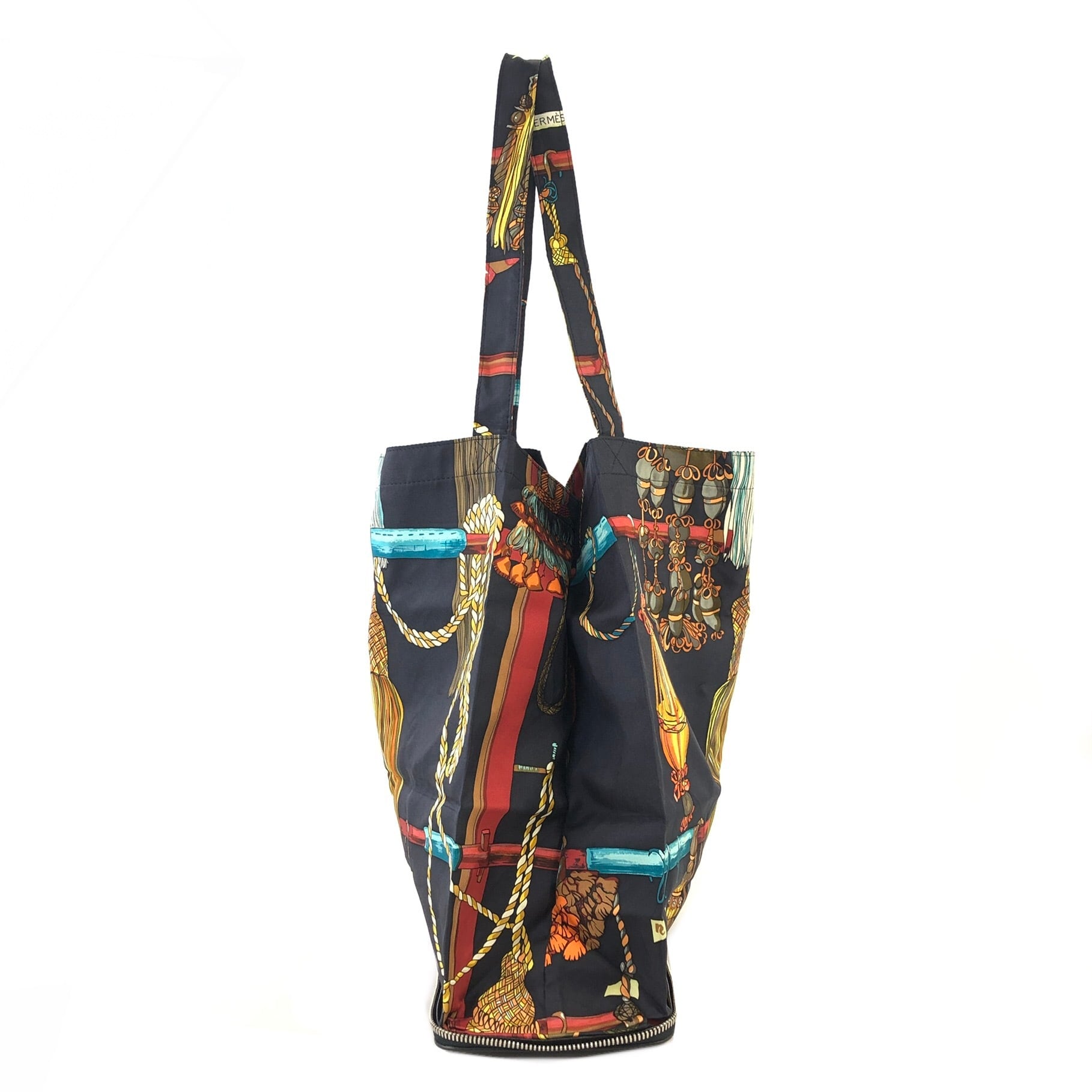 HERMES エルメス シルク レザー シルキーポップ エコバッグ トート