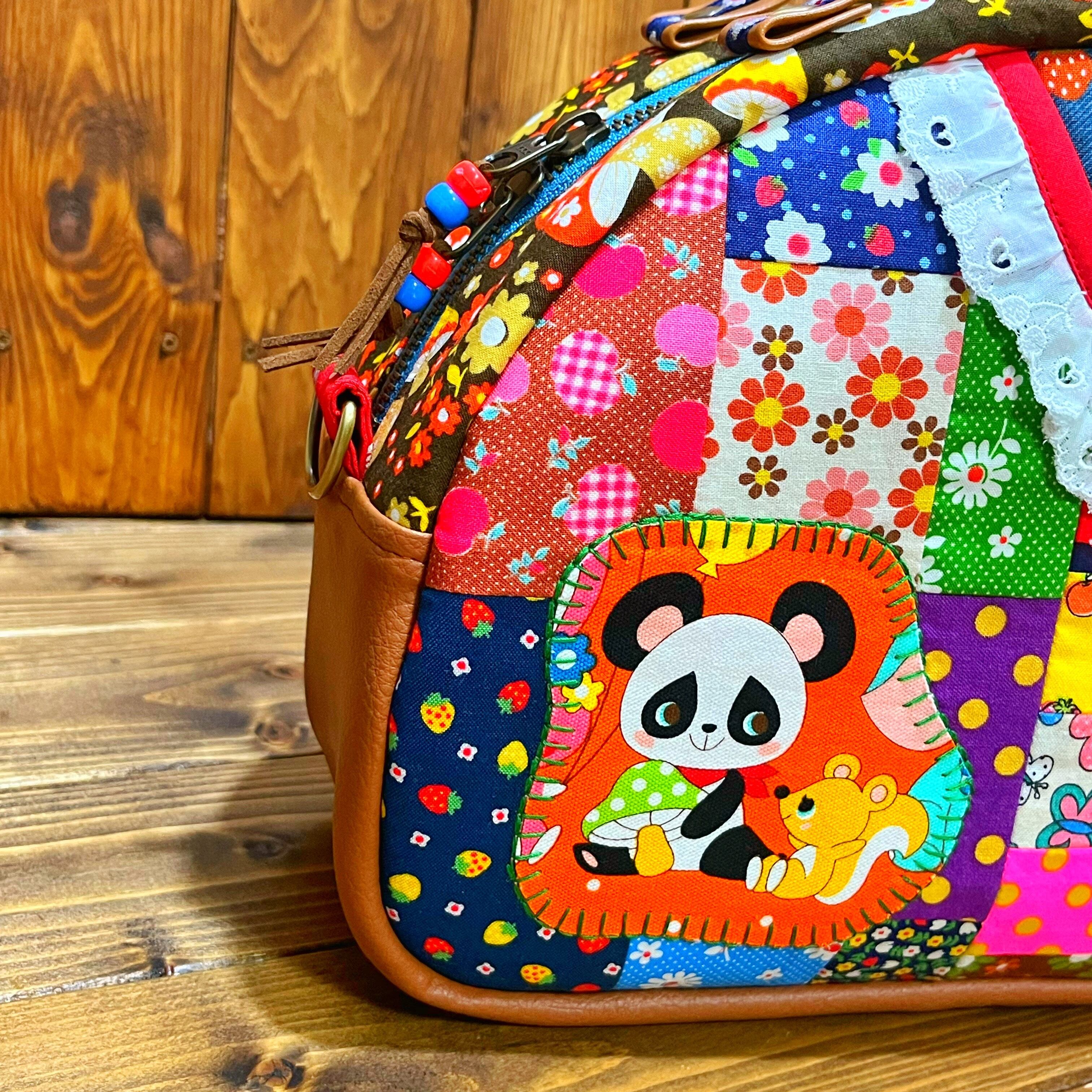 レトロカラフルな丸ころボストンバッグ | ニジイロ商店
