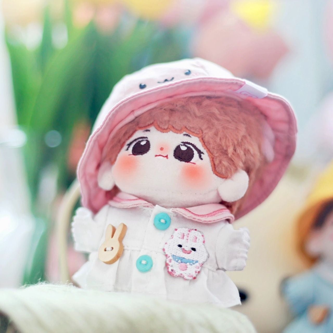 15cmぬい服】ひよことうさぎの園児服 ピンク 黄色 ぬいぐるみ用 服