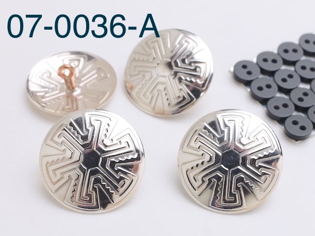 オルテガベスト用 07-0036 ニッケル・コンチョボタン・セット（4個一組