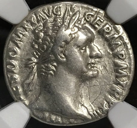 ドミティアヌス NGC鑑定 Ch VF デナリウス銀貨 ローマコイン | Roma