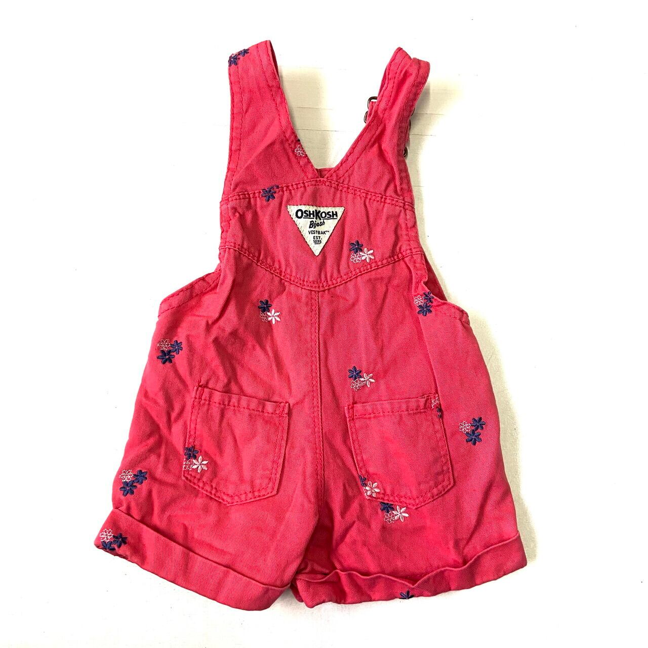 kids】オシュコシュ 花刺繍 総柄 オーバーオール キッズ3-6ヶ月 70cm