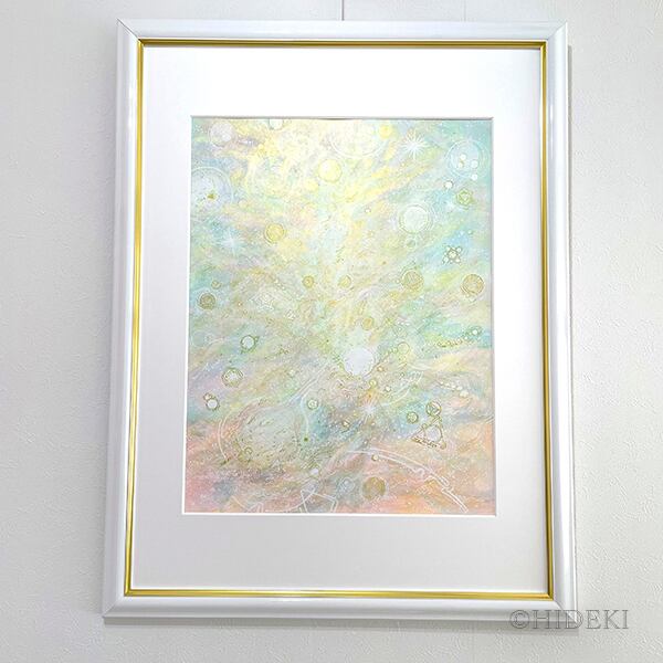 絵画 アクリル画 原画 希望への道 癒し 光 風景画 S.I 絵画 アクリル画