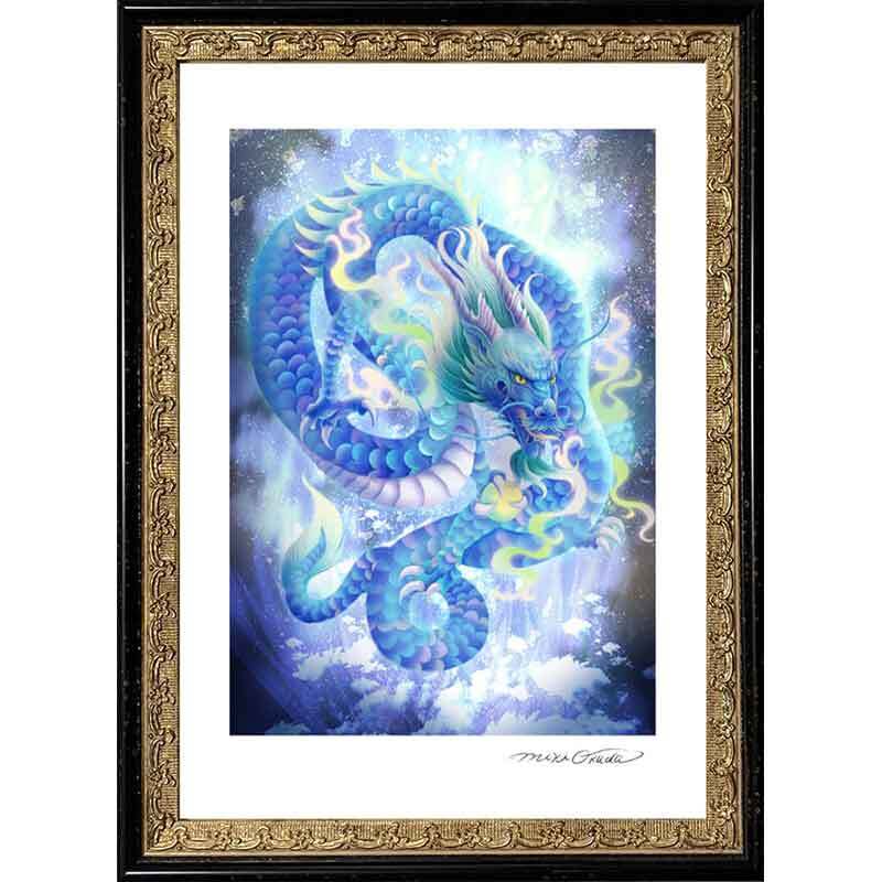 青龍・上昇気流】SSサイズ│かっこいい龍イラスト│龍の絵