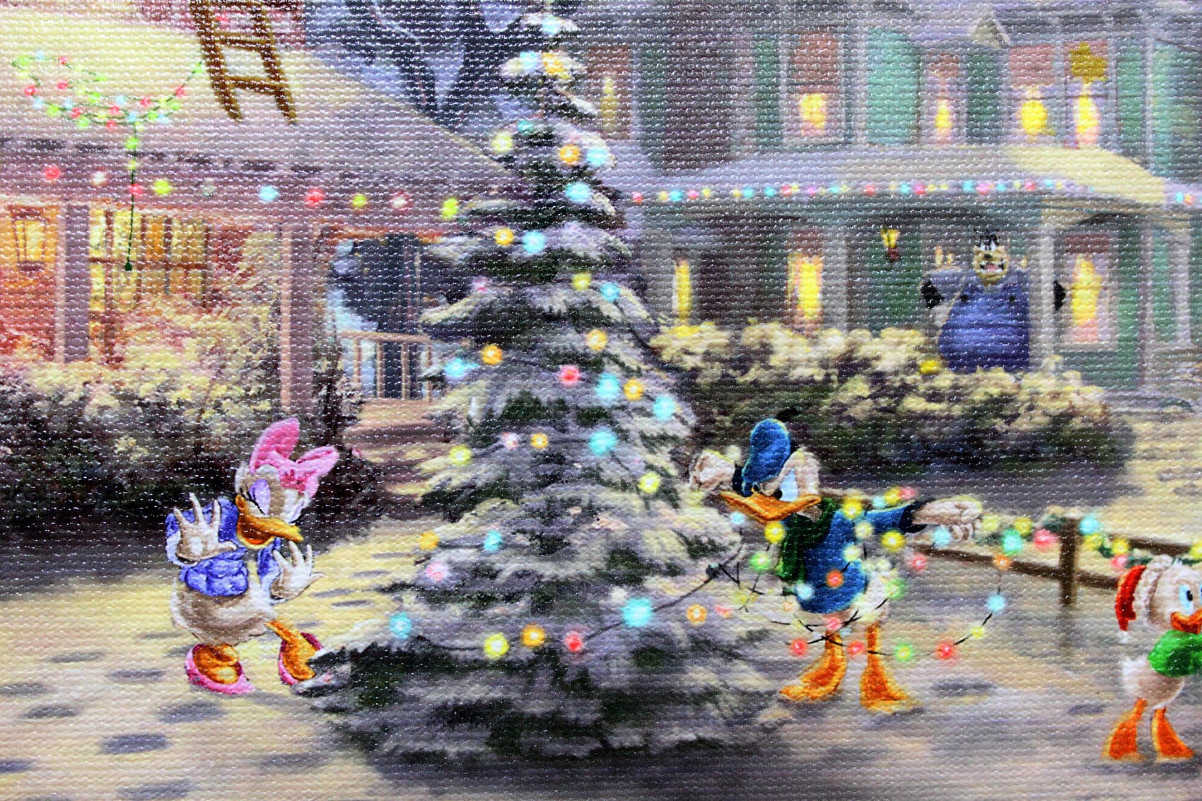 ディズニー絵画 額付き ミッキー&ミニー/ビクトリアン クリスマス 展示