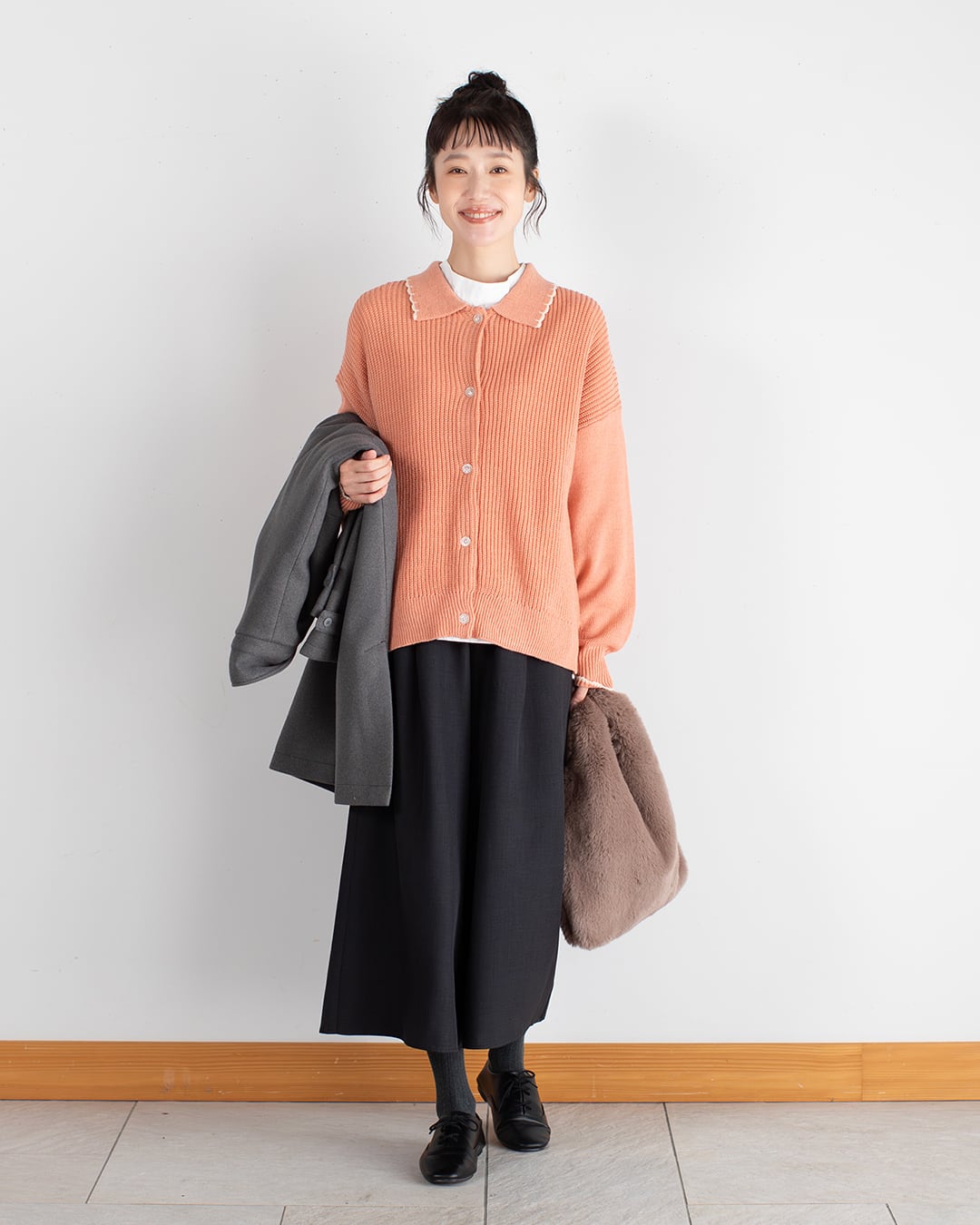 スカラップ襟ニットカーディガン KJHX5713 | Keitto NORTHERNTRUCK LILASIC