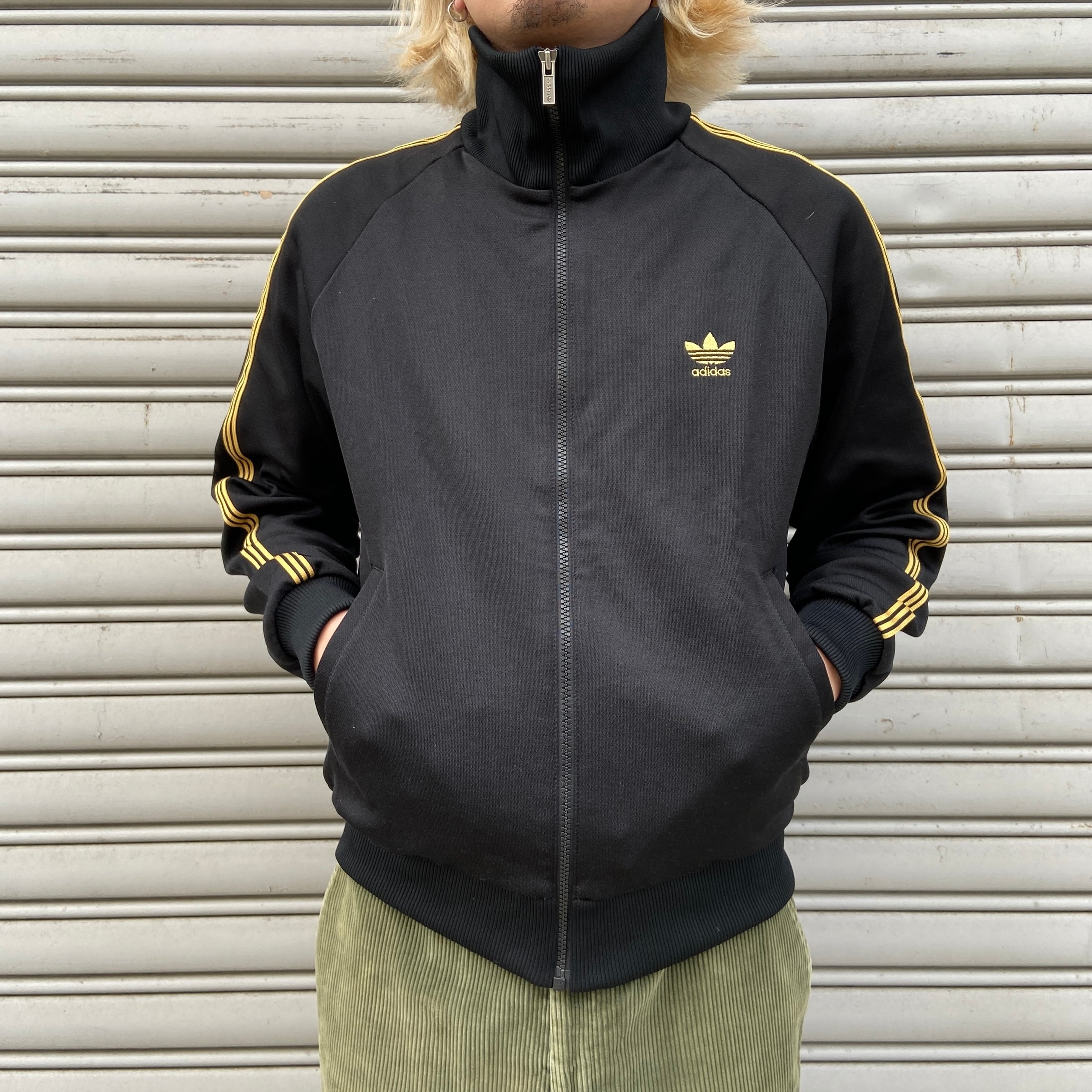 80s 西ドイツ デサント製 アディダス トラックジャケット ジャージ 黒