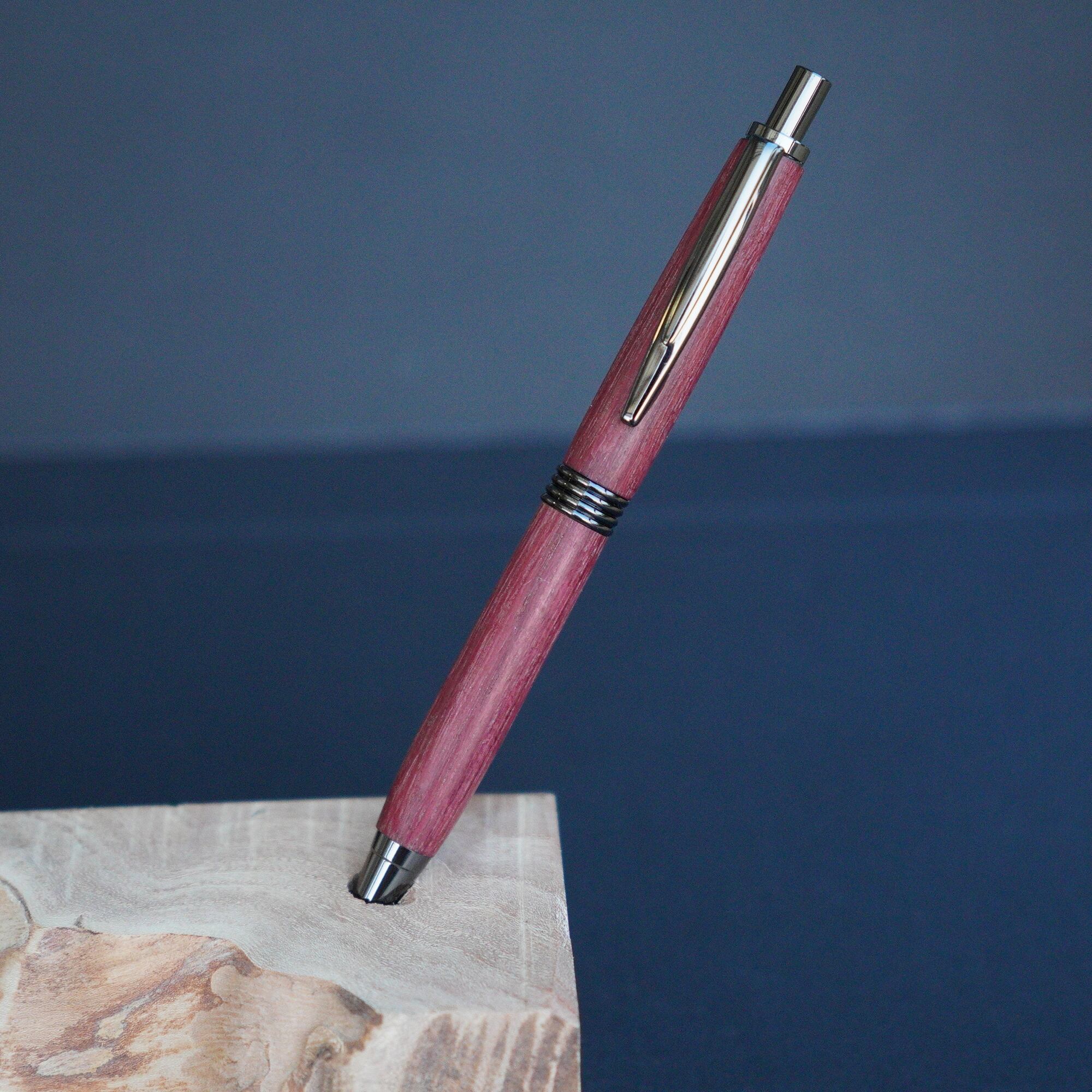 No.03ハンドメイド製図用シャープペンMDS1木軸パープルハート縮み杢 No