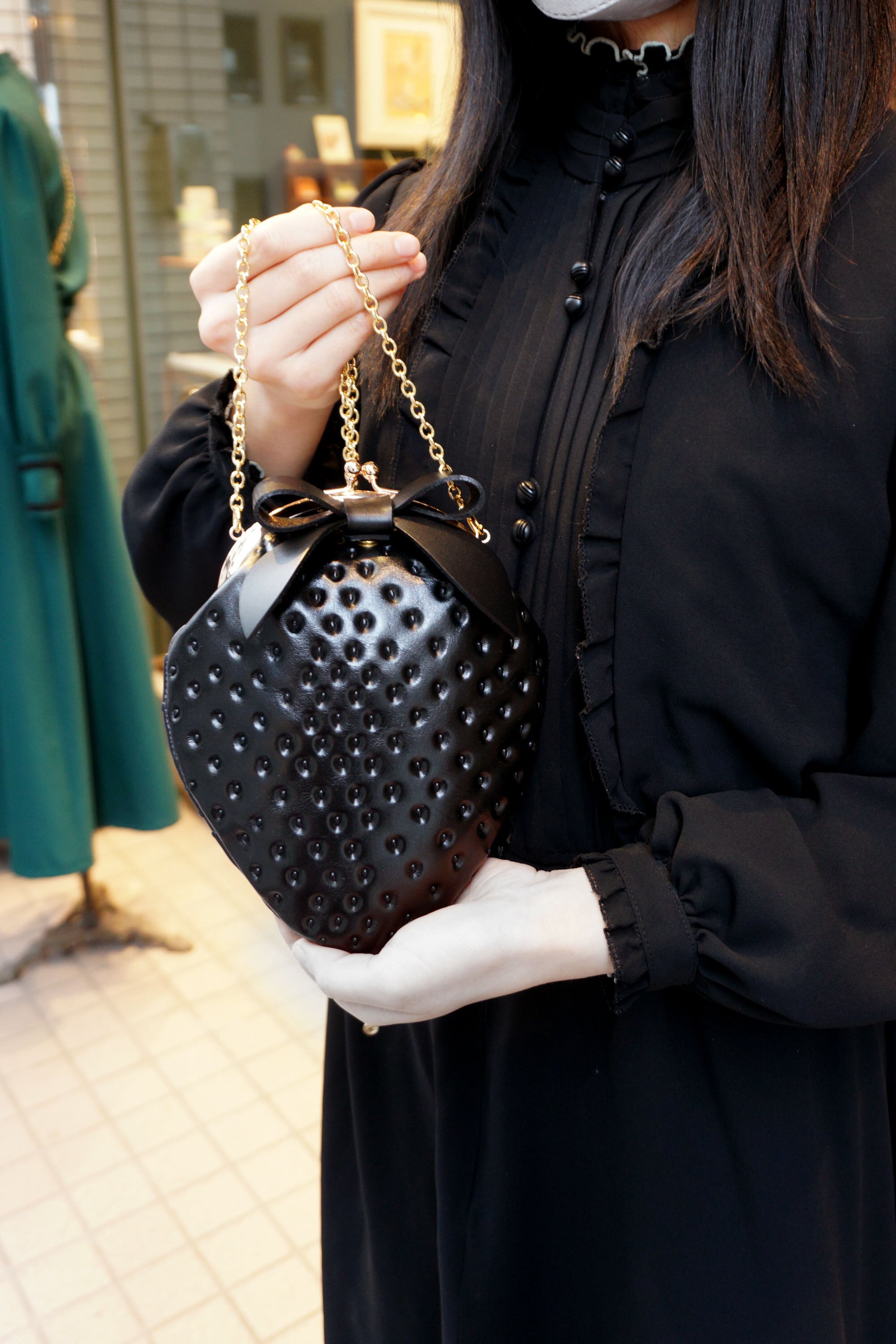 黒苺がま口ショルダーバッグmini（牛革製） | EARL'S FAVOURITE