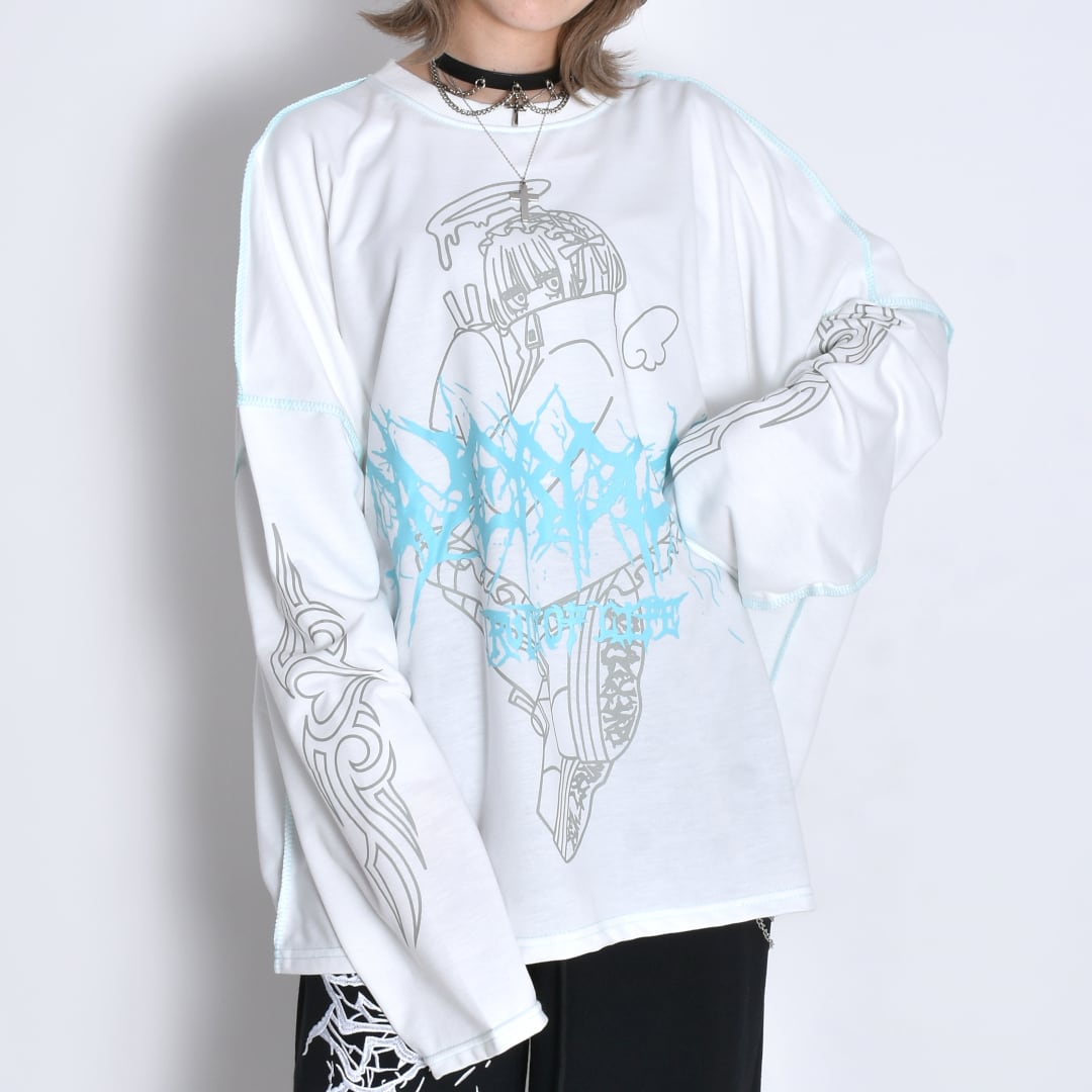 水色ステッチ☆天使GIRL BIG ロンT | VOLCAN&APHRODITE