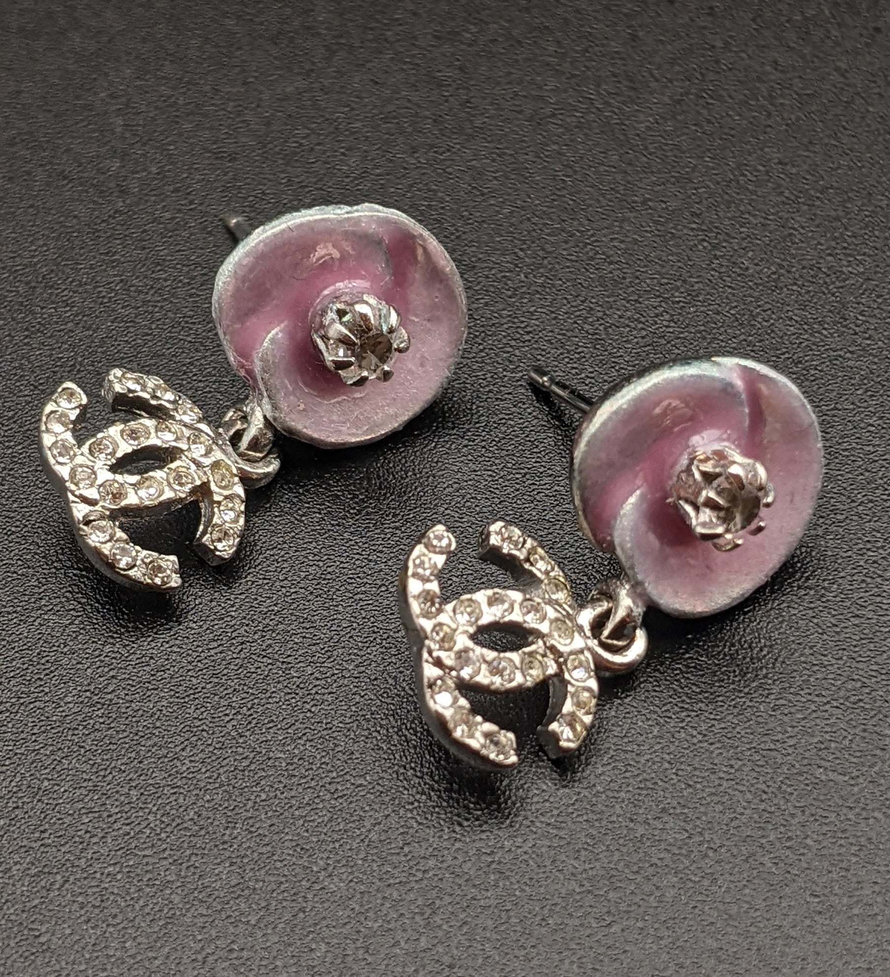 CHANELヴィンテージ ピンクカメリア＆ココマークピアス 2004年製