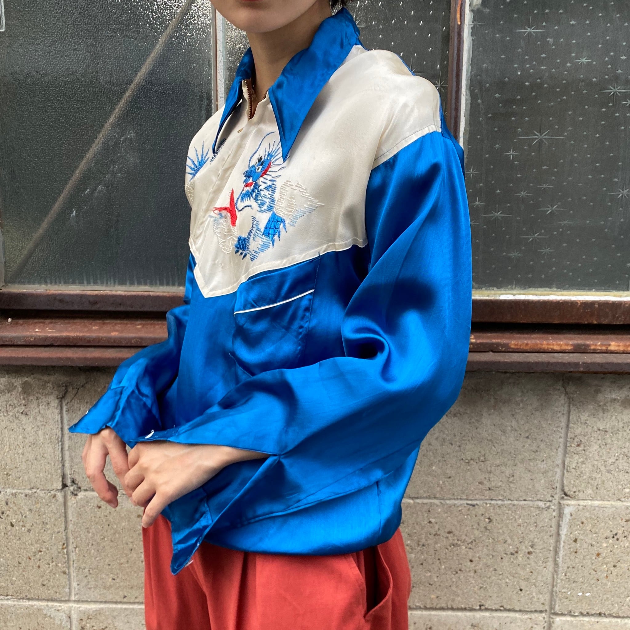 50年代 50s 刺繍 龍 プルオーバー スーベニア スカシャツ 長袖シャツ