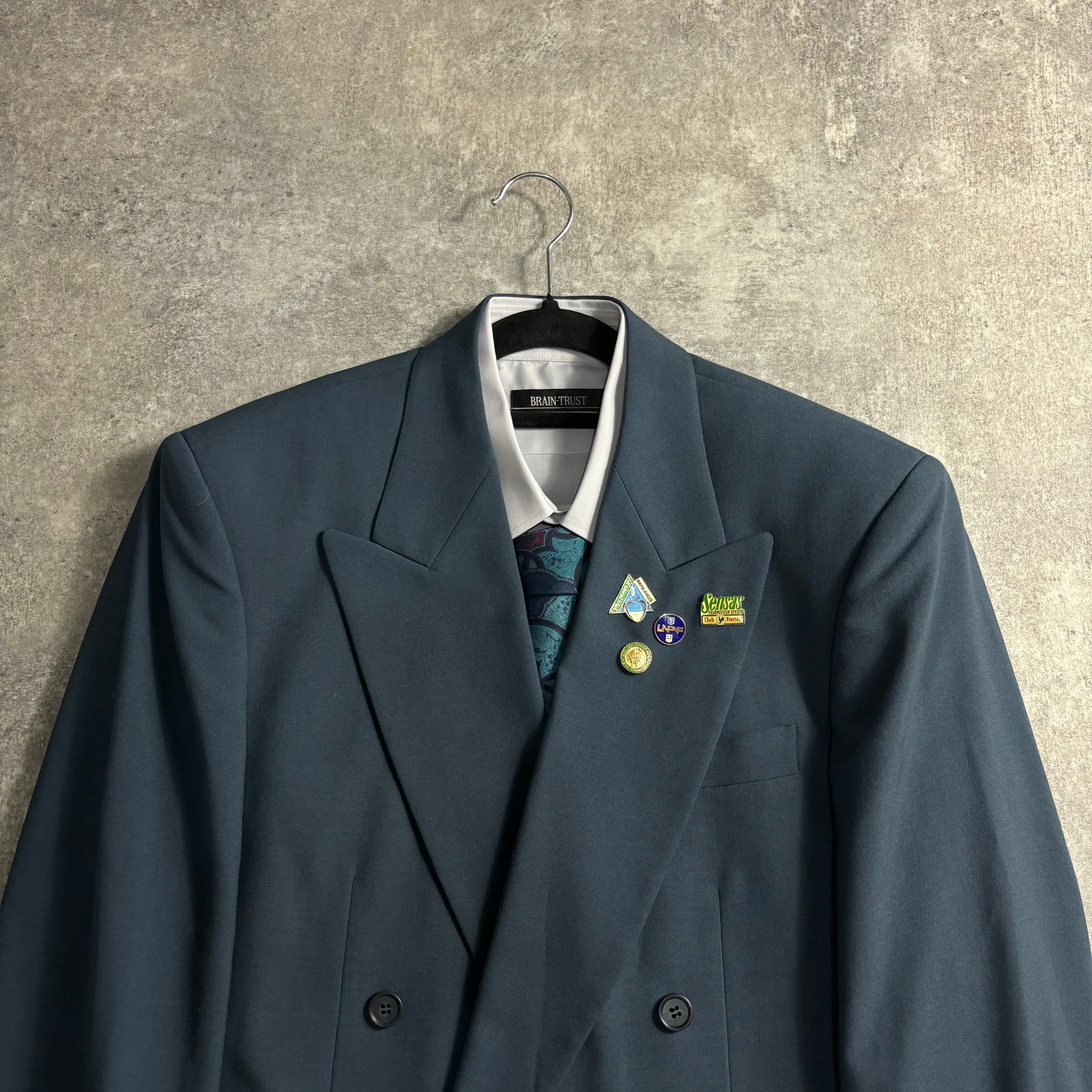 90s 【vintage】ダブルスーツ セットアップ シックグリーン ピンズ | LOST