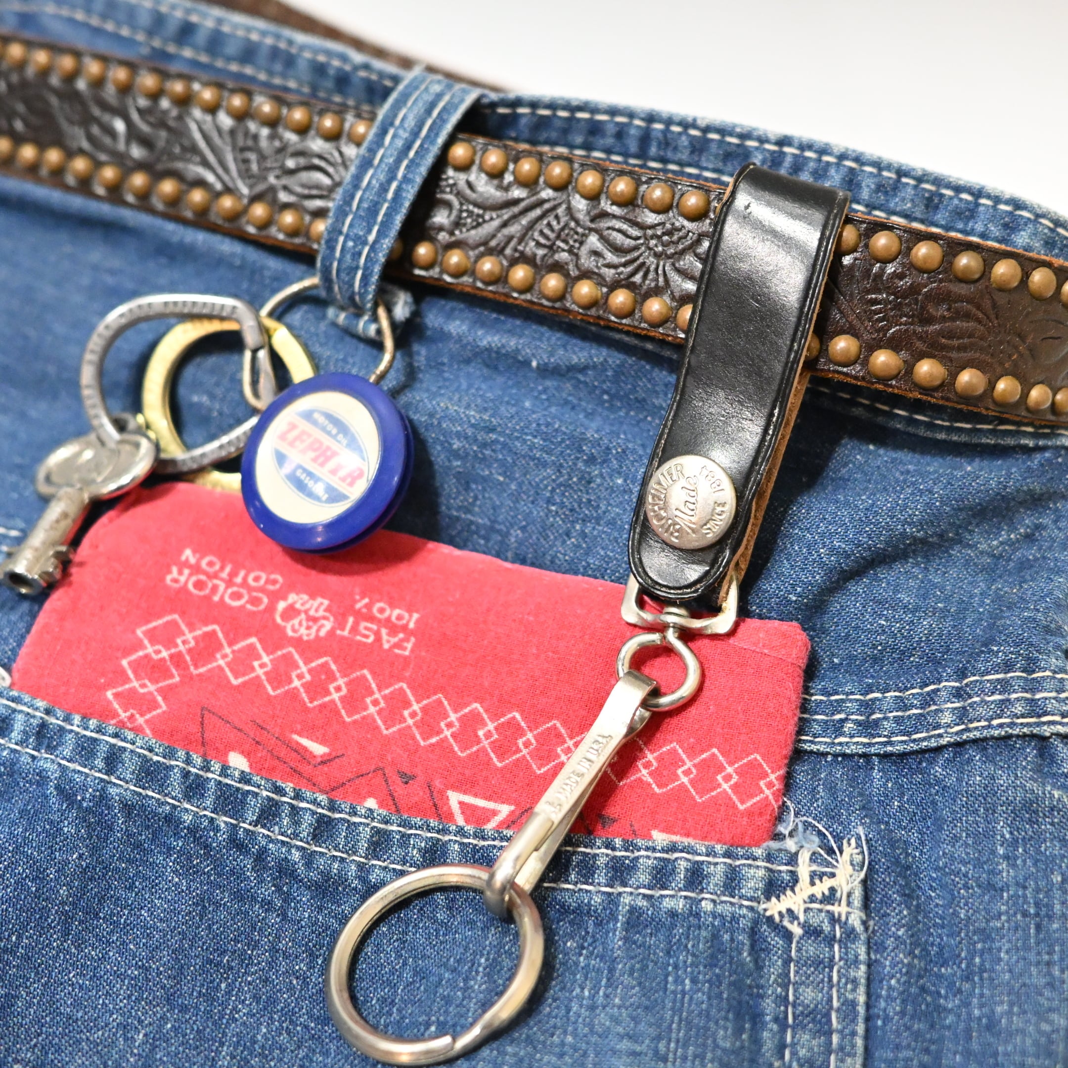 Vintage U.S NAVY North&Judd BUCHEIMER Key Ring | Button Works