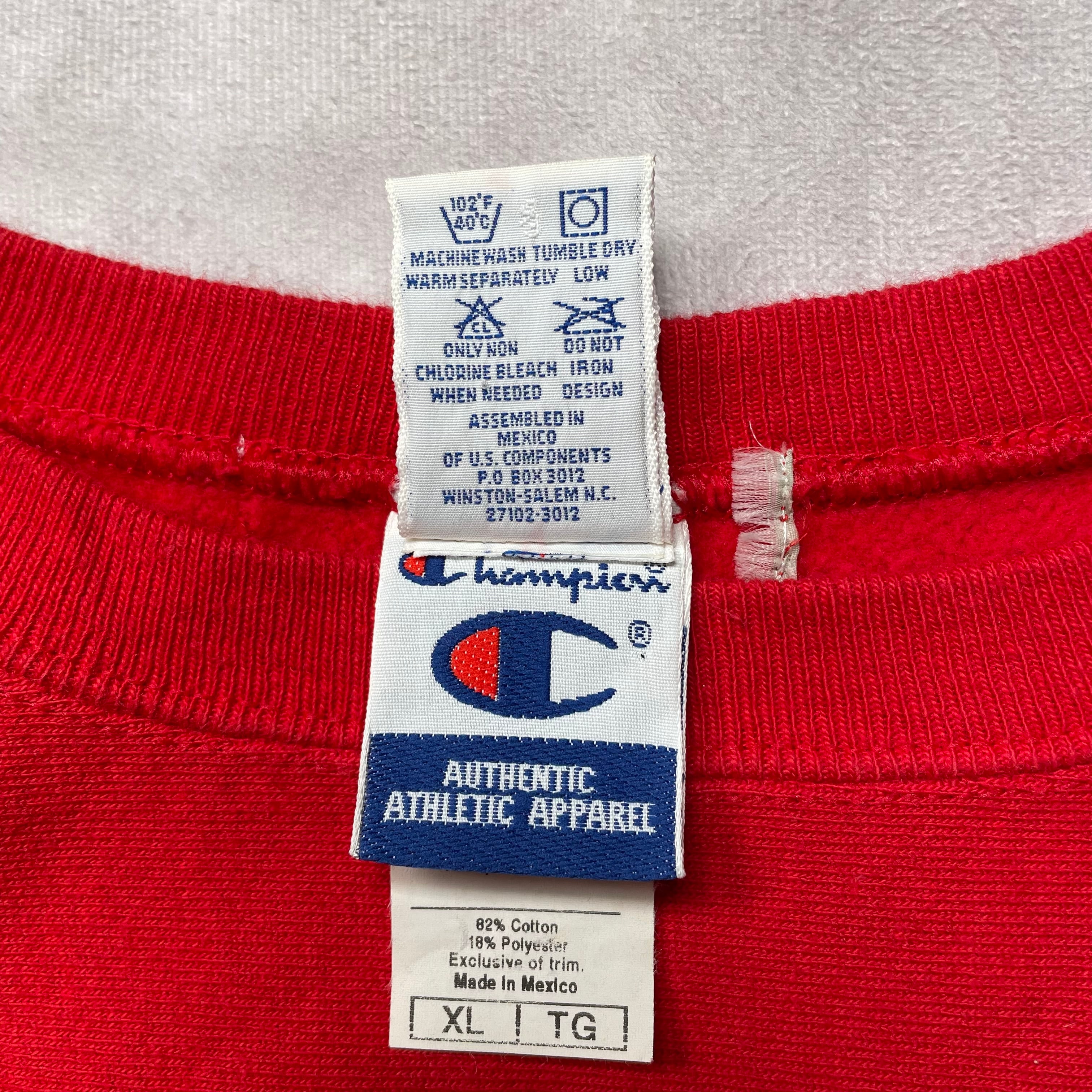 珍品】90s チャンピオン 刺繍タグ リバースウィーブ 赤 XL | 古着屋813