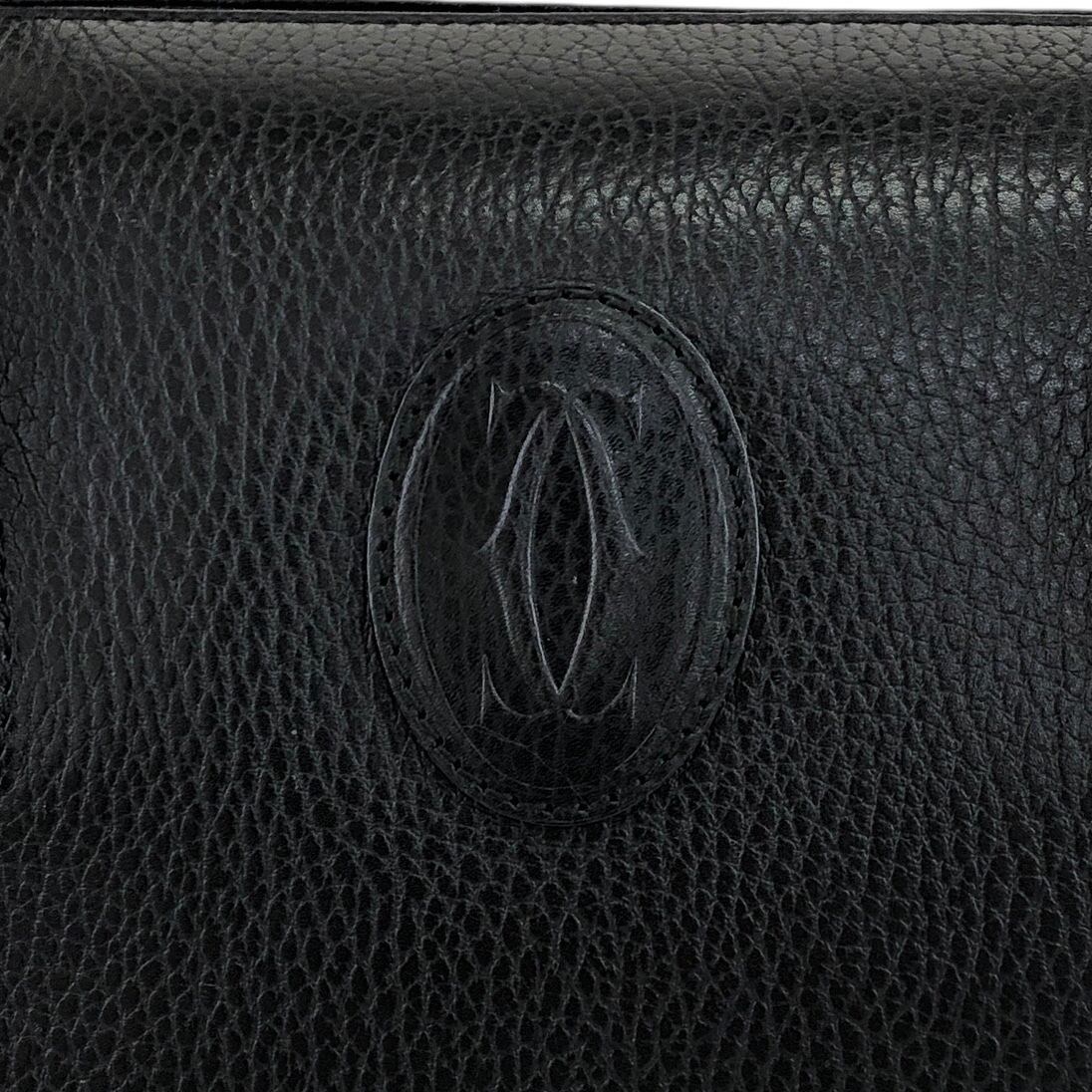 Cartier カルティエ マストライン ハンドバッグ ブラック ロゴ レザー