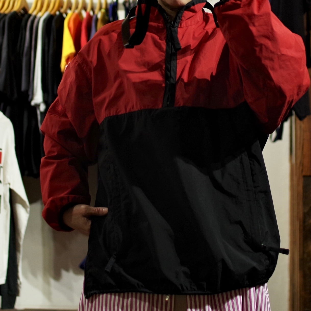 Eddie Bauer Half zip Nylon Jacket / エディーバウアー ハーフジップ