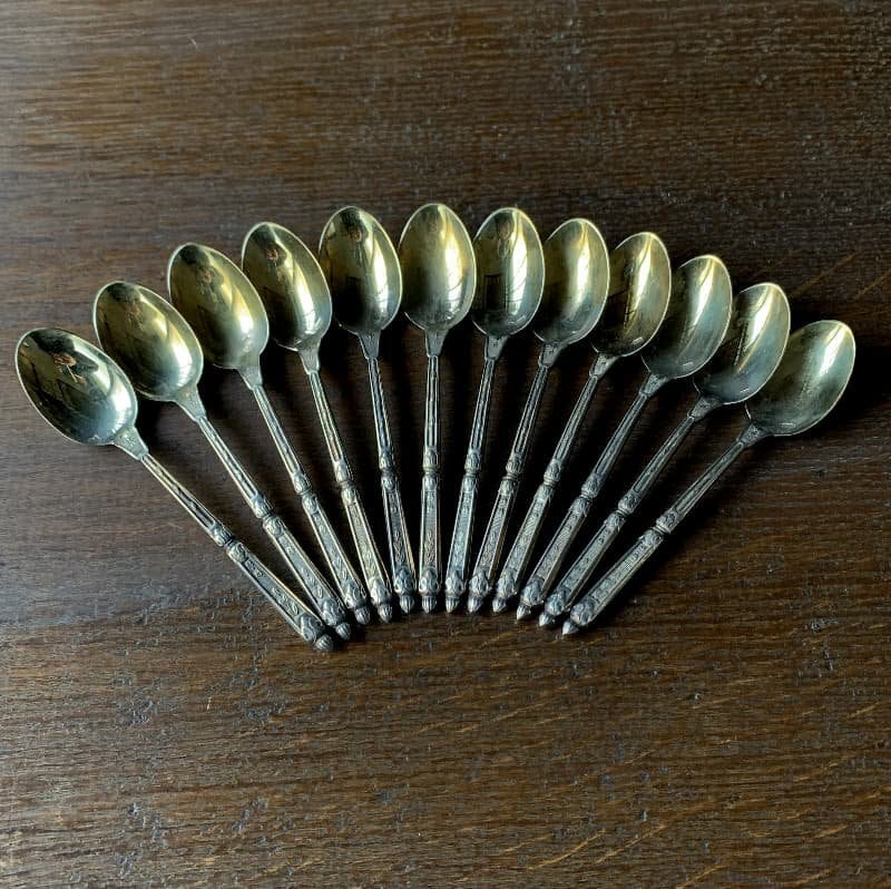 アンティーク シルバーのティースプーン/lance（槍）/銀器/フランス