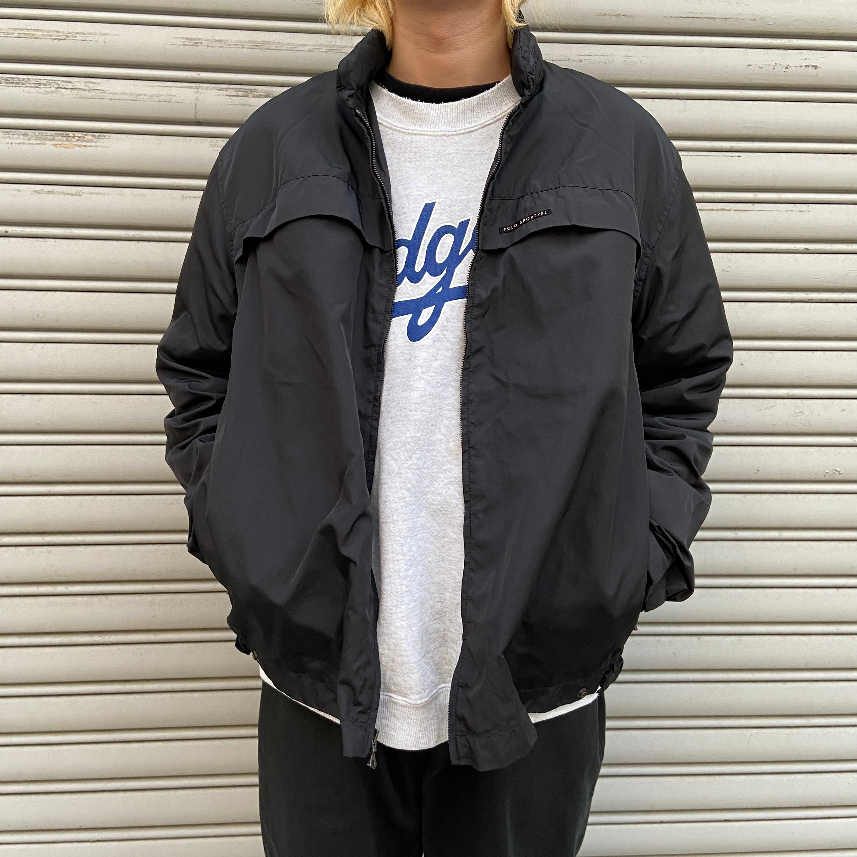 90s ポロスポーツ ナイロンジャケット ラルフローレン ブラック L
