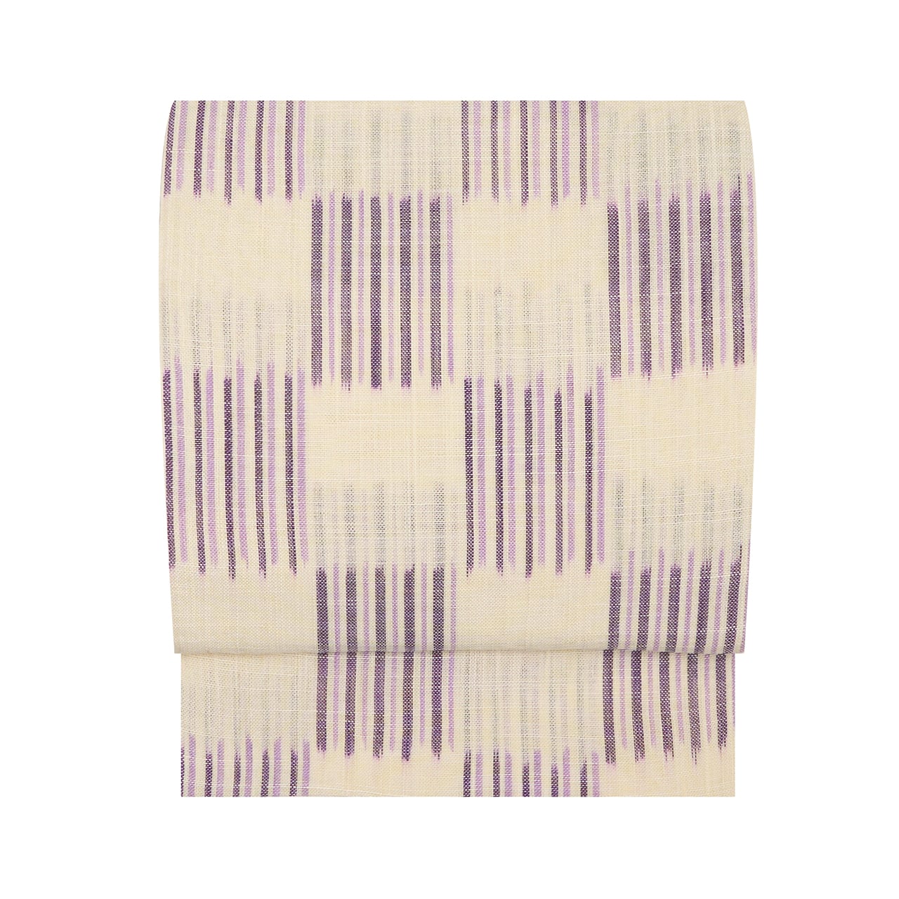 市松模様絣縞 麻 夏八寸名古屋帯【未着用品】 | かわの屋