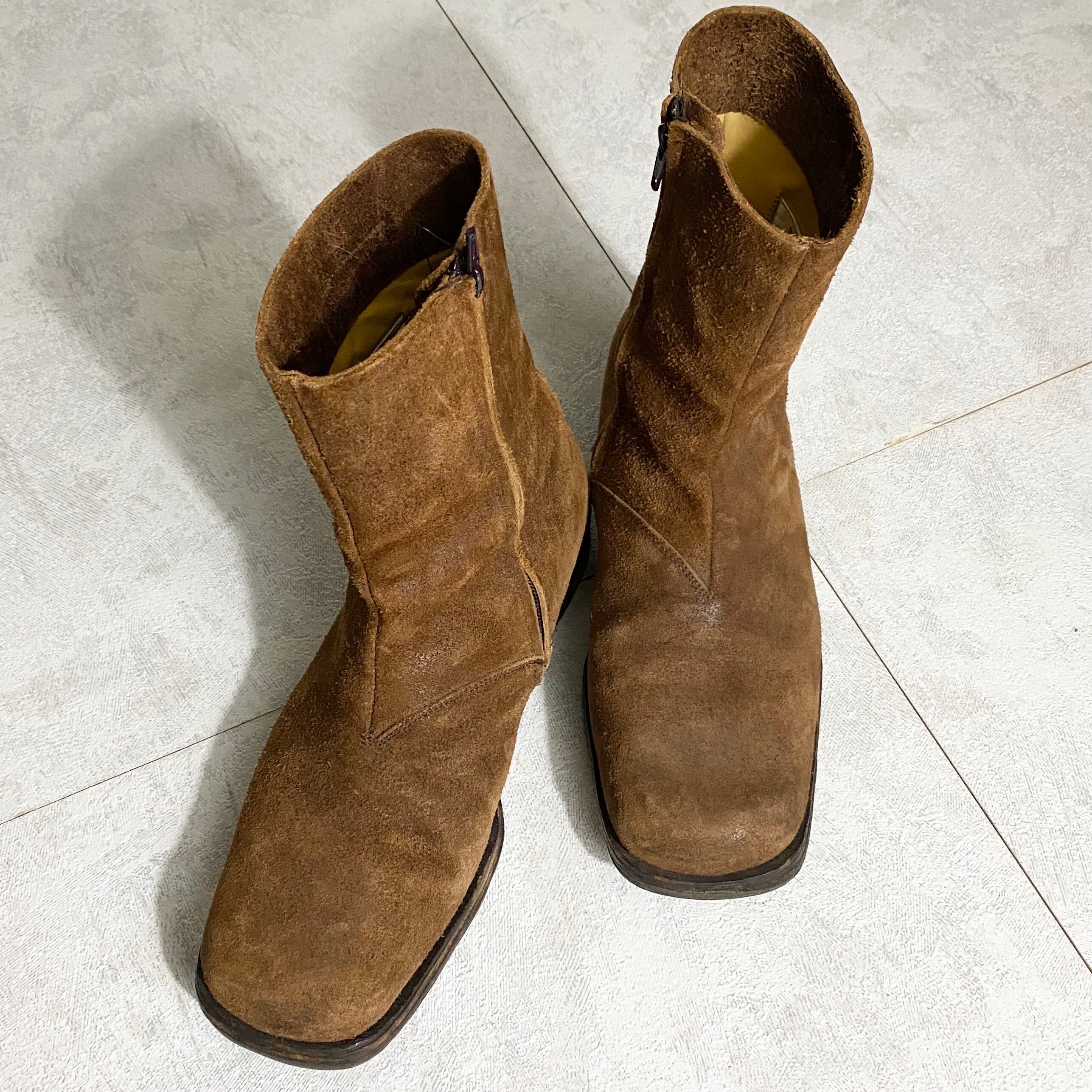 early 2000's MAISON MARTIN MARGIELA destroy leather square toe