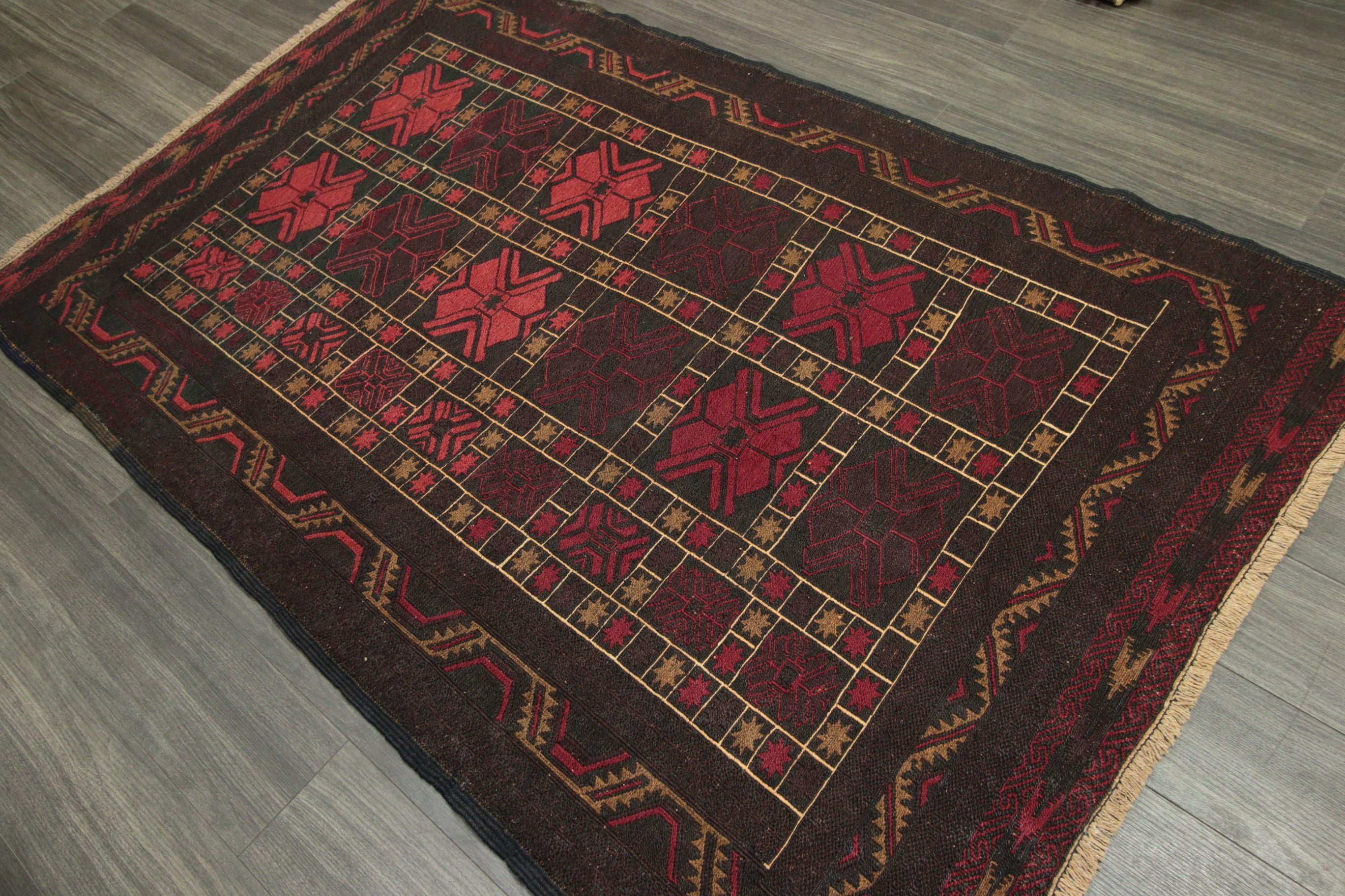 黒羊毛 ブラックウール 手織りオールドキリム ヴィンテージ トライバル