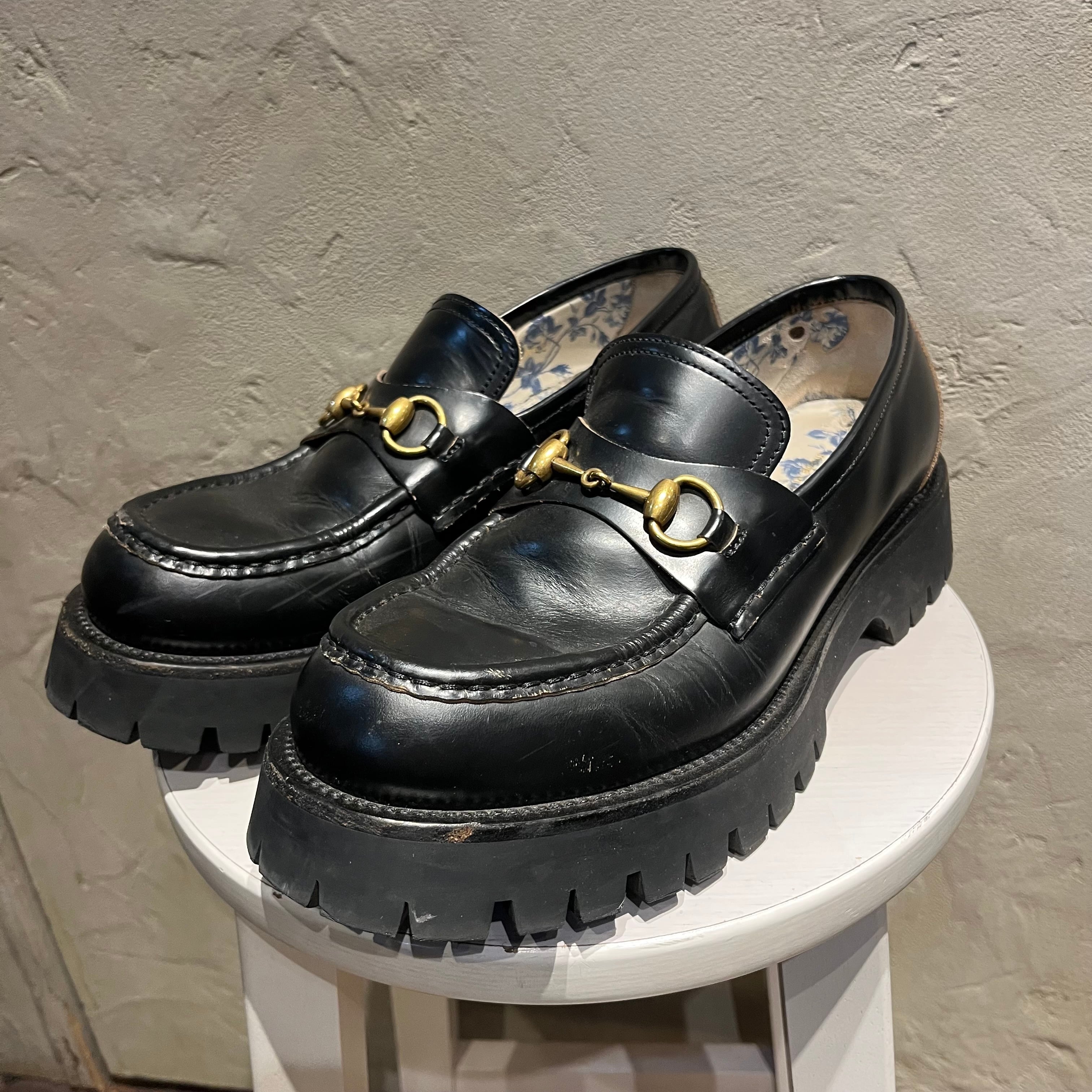 GUCCI グッチ ラグソール ホースビット ローファー ブラック size8