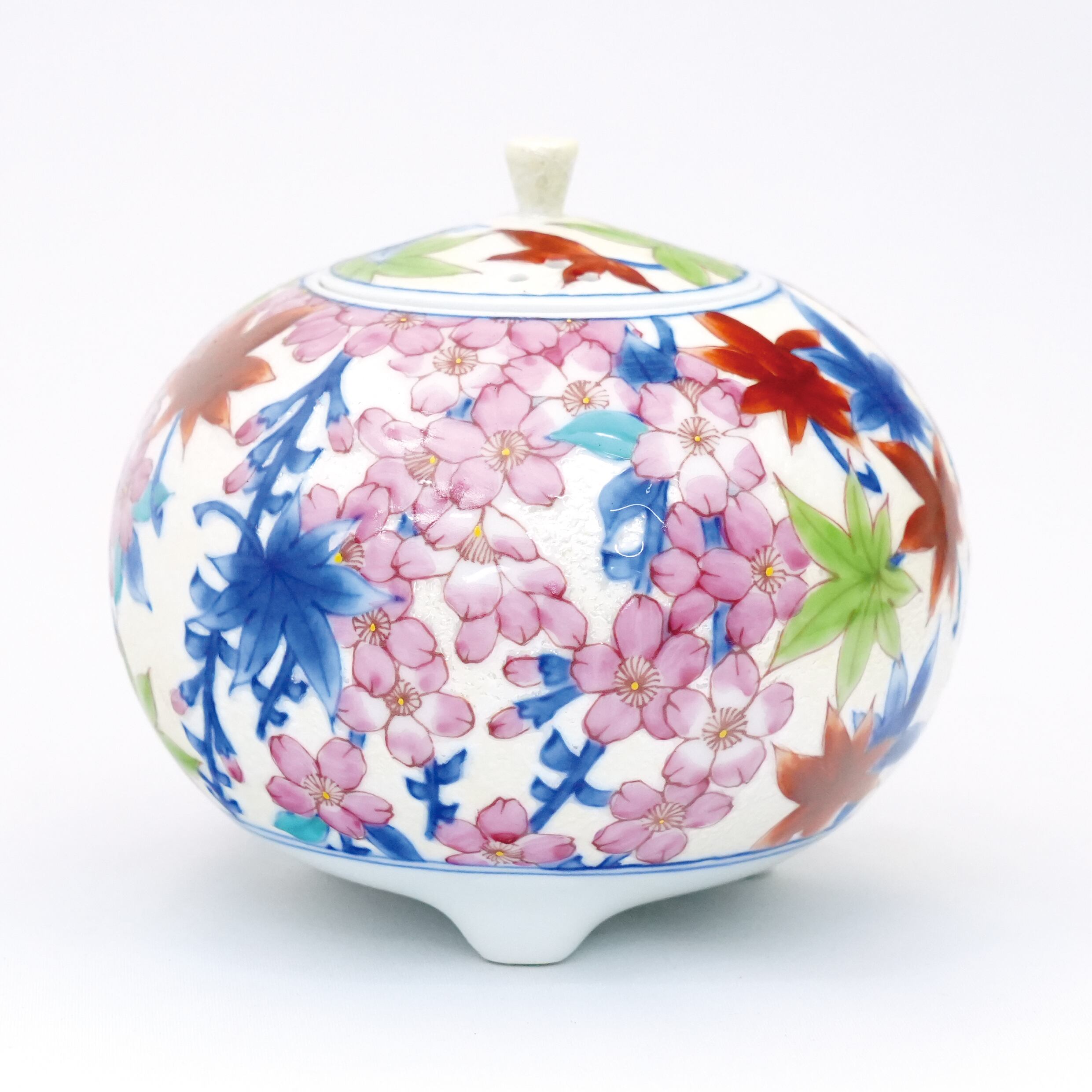 陶器製 香炉 鶴と花のデザイン陶器製 香炉 鶴と花のデザイン 陶器製