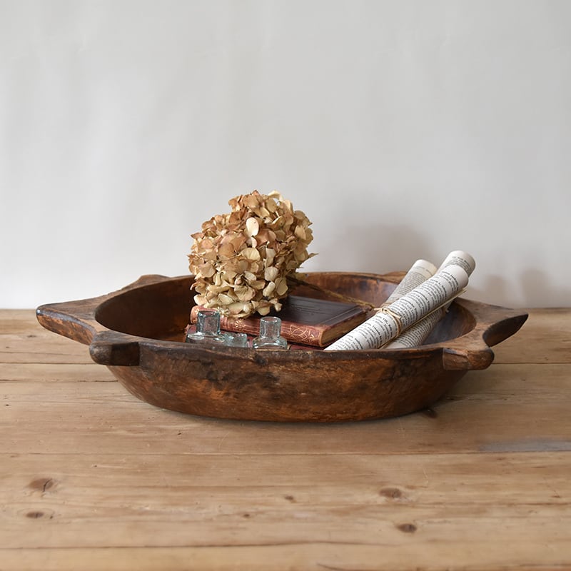 African Vintage Ethnic Wooden Bowl【A】 / アフリカン ヴィンテージ