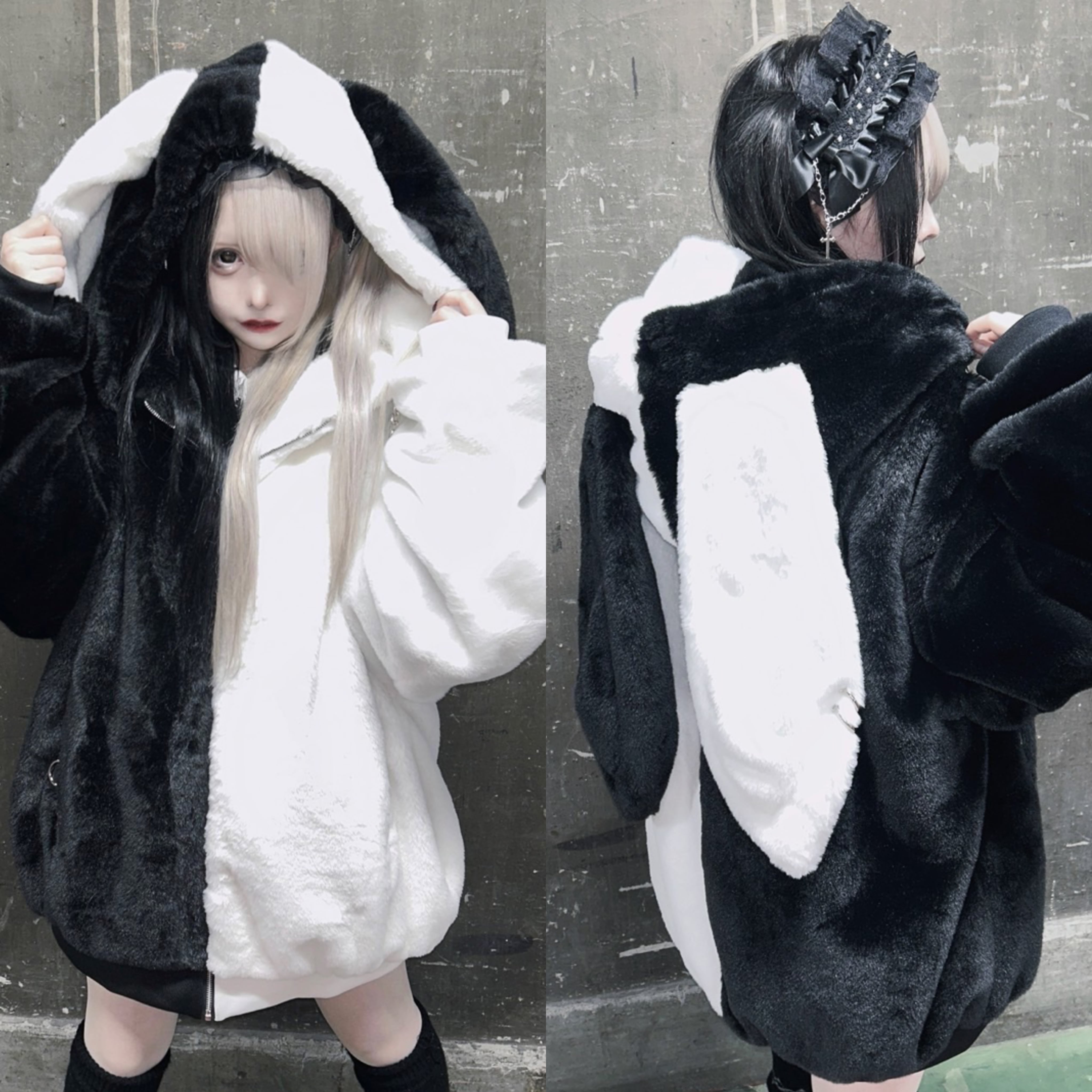 黒*こ様 コヤンイサムチョン サイドファスナーバッグ 白うさぎちゃん