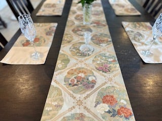 正絹 着物帯テーブルランナー・ランチョンマットセット | 【着物