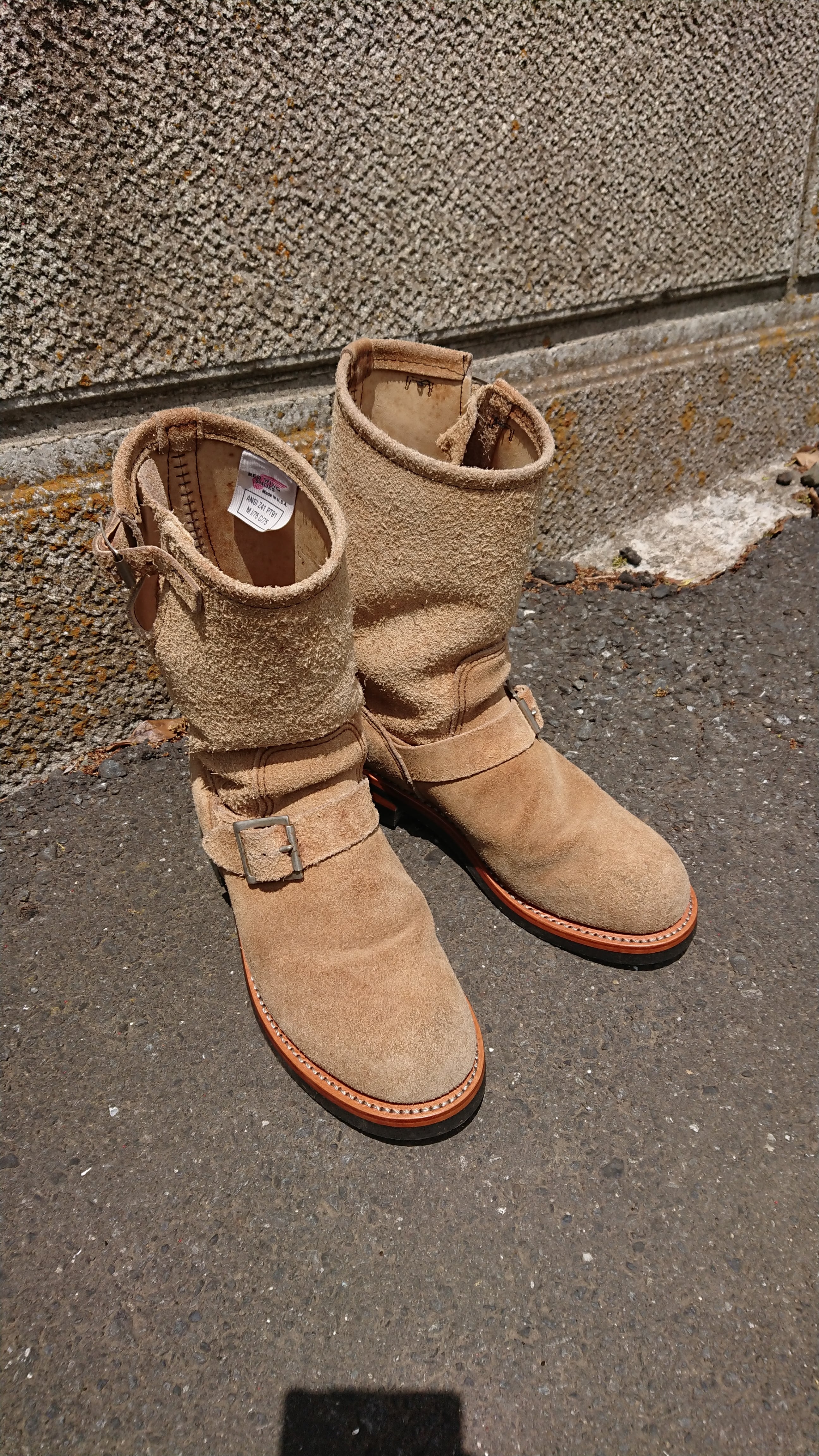 良品】ホーキンス エンジニアブーツ GT 4021 US7 ベージュ ベルト