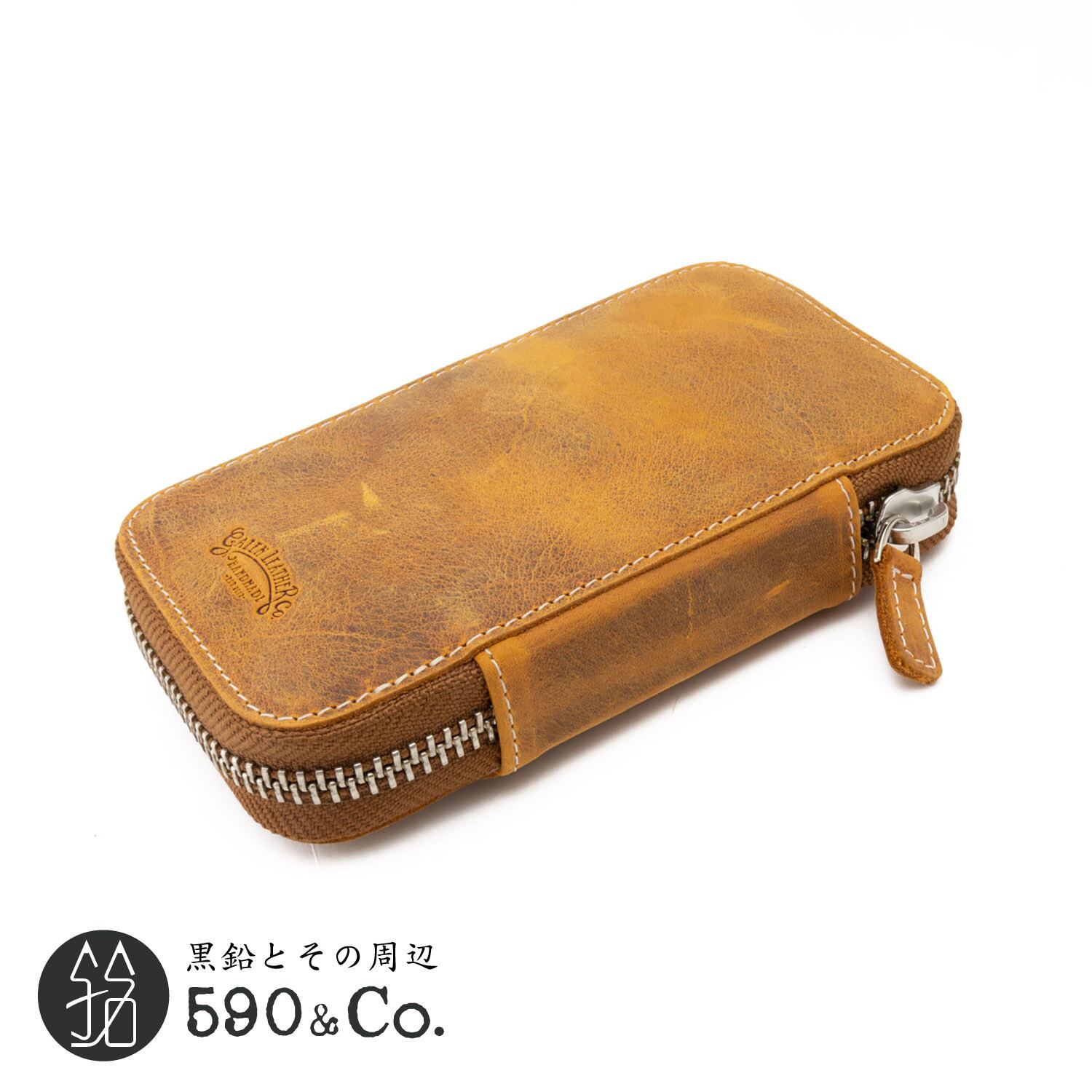 Galen Leather/ガレンレザー】レザーラウンドジップ6本差しペンケース
