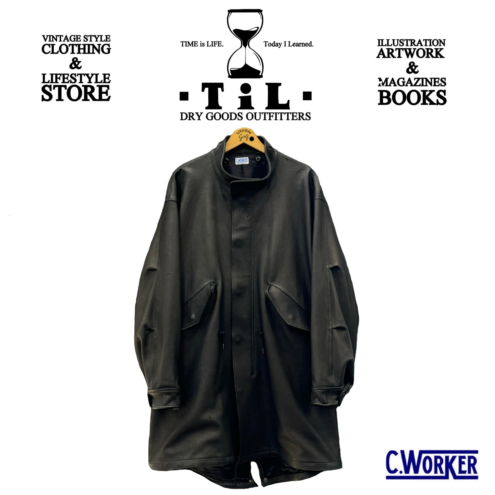 CWORKS【Ltail / ﾙﾃｰﾙ】Leather M65 fishtail（BLACK）(FINE CREEK