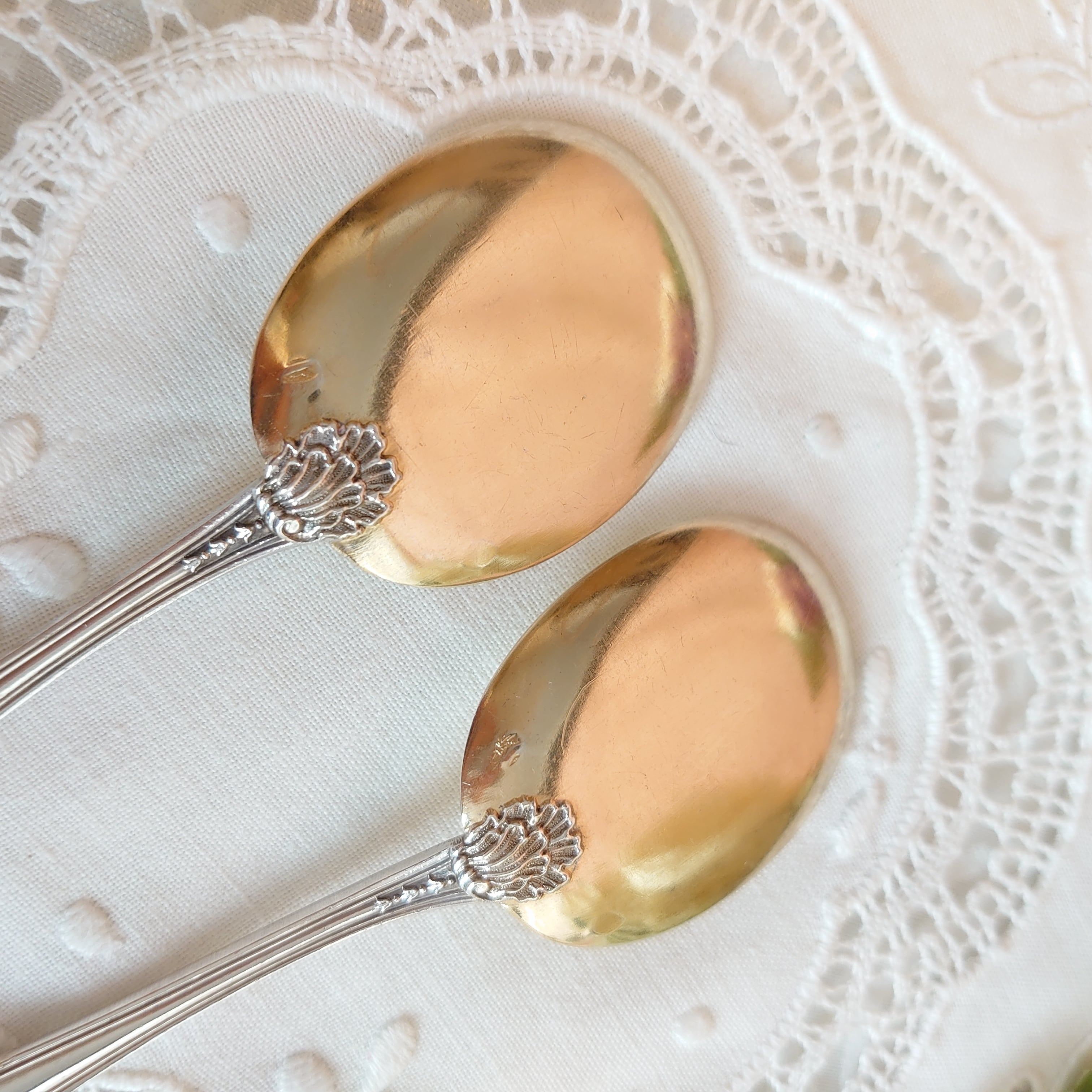 ピュイフォルカ】純銀／アイスクリームスプーン6本＋サーヴァー