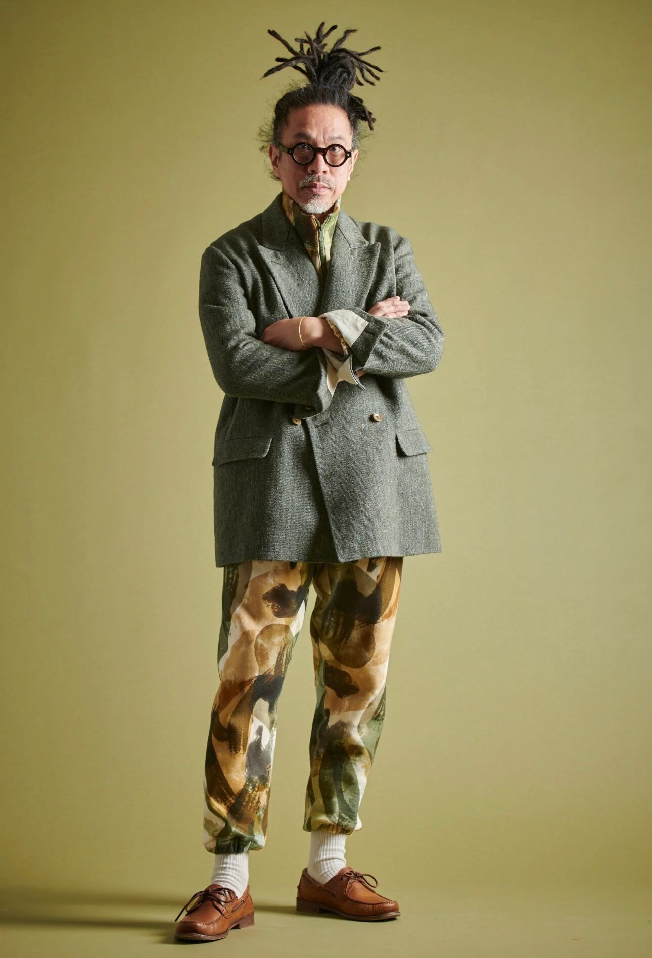 HAVERSACK / Wool Linen Herringbone Tweed Double Breasted Jacket | ARCD