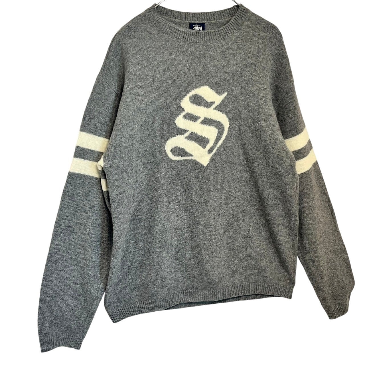 stussy ステューシー ニットセーター センターロゴ 紺タグ 90s | 古着