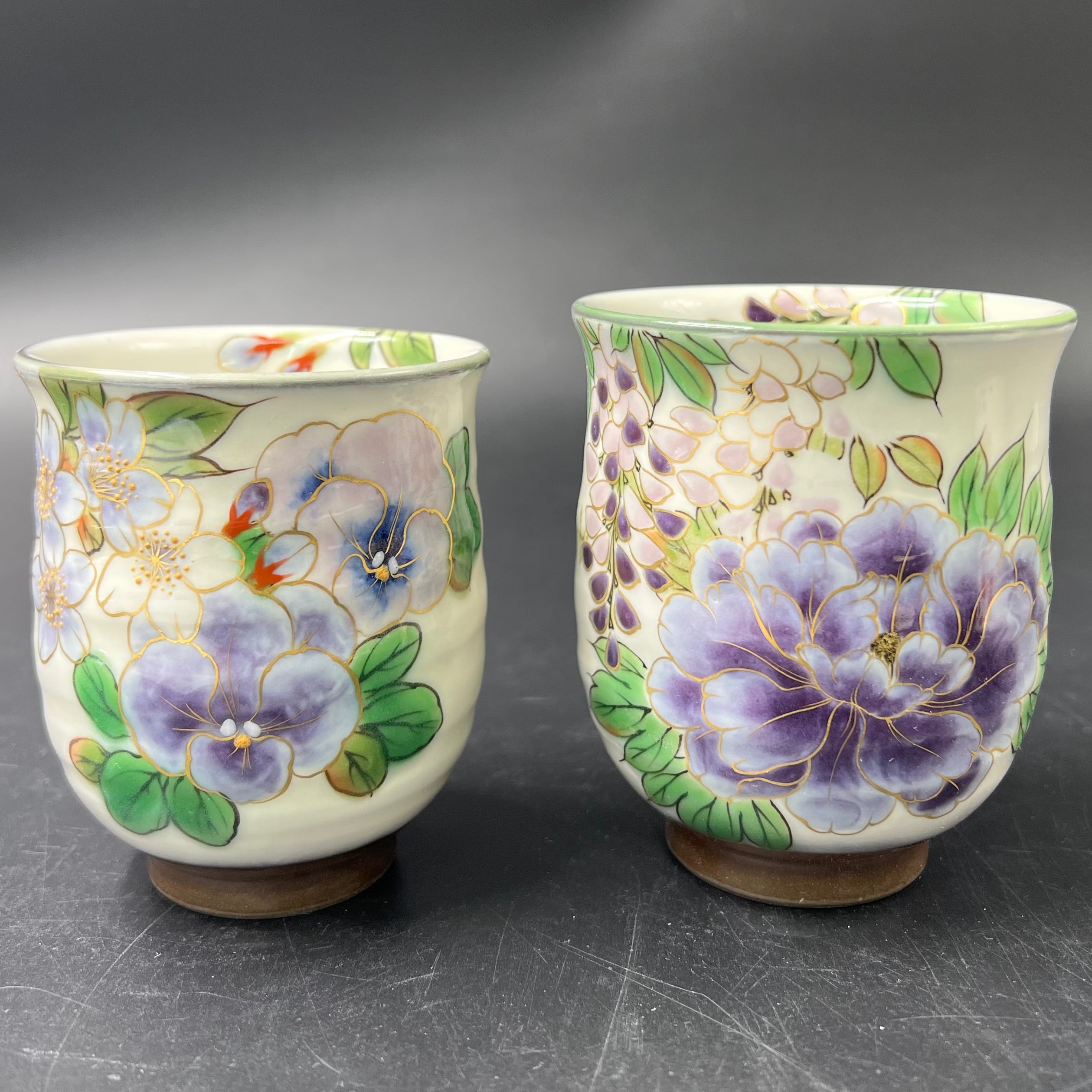 新品 未使用 箱入り陶庵 とうあん湯呑み 赤塗り紫陽花 京焼・清水焼 陶
