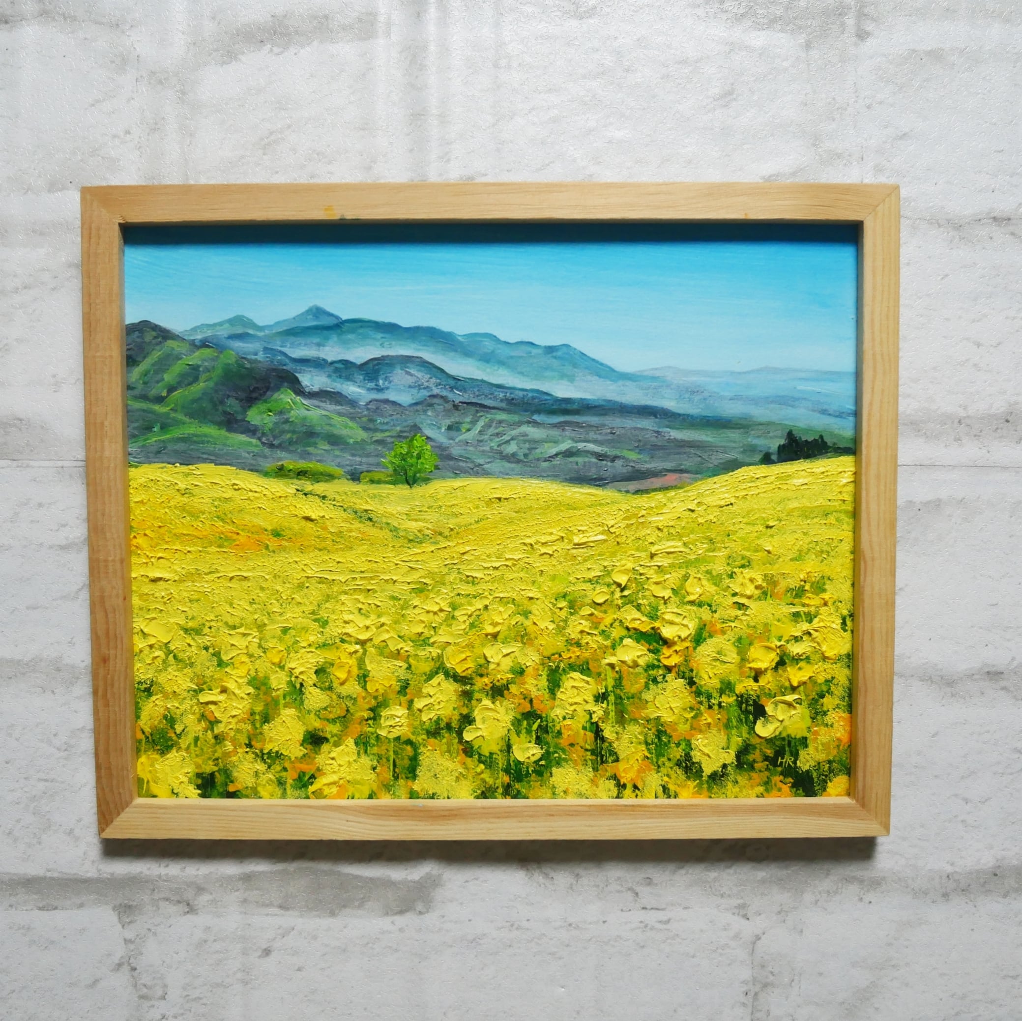 油絵 油彩 油彩画 絵 絵画 【三ノ倉高原菜の花畑】 | HIROSHI1990