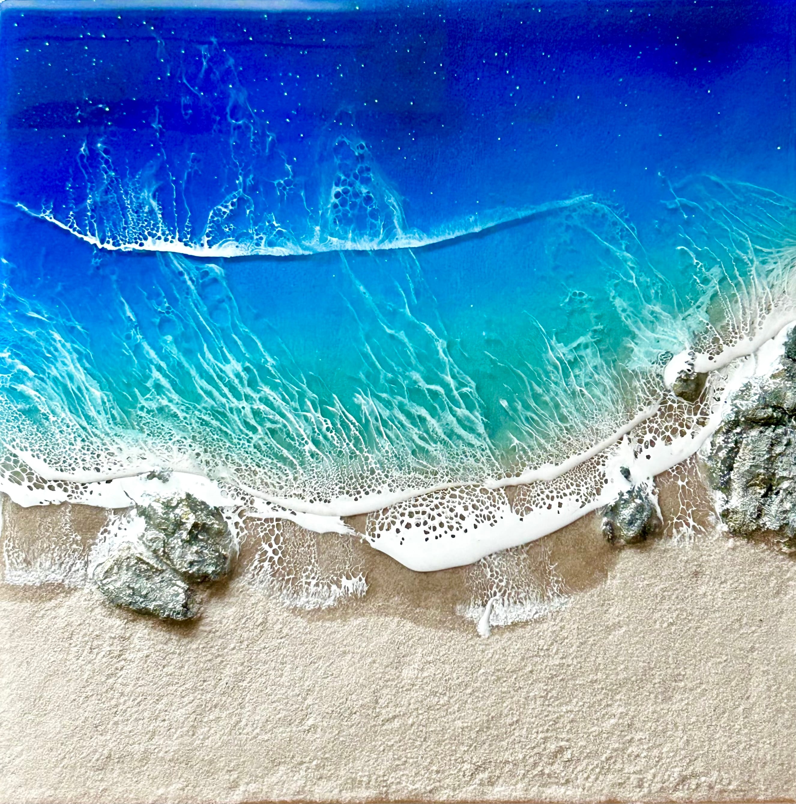 レジンアート】波紋アート／B4パネル／オーシャンアート／枠なし