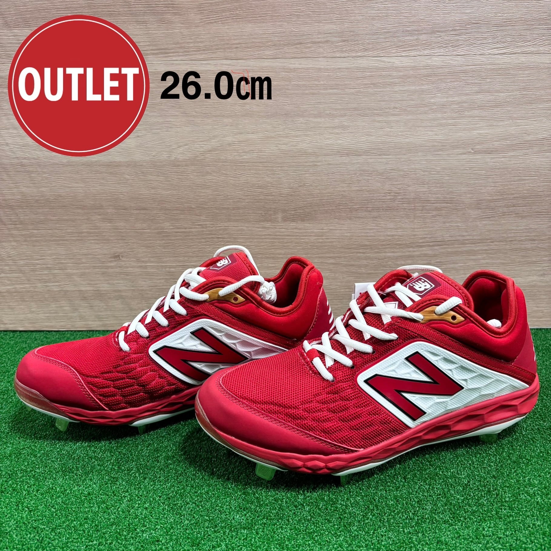 New balance】ラスト1足・金具 スパイク L3000TR4 26.0㎝ レッド