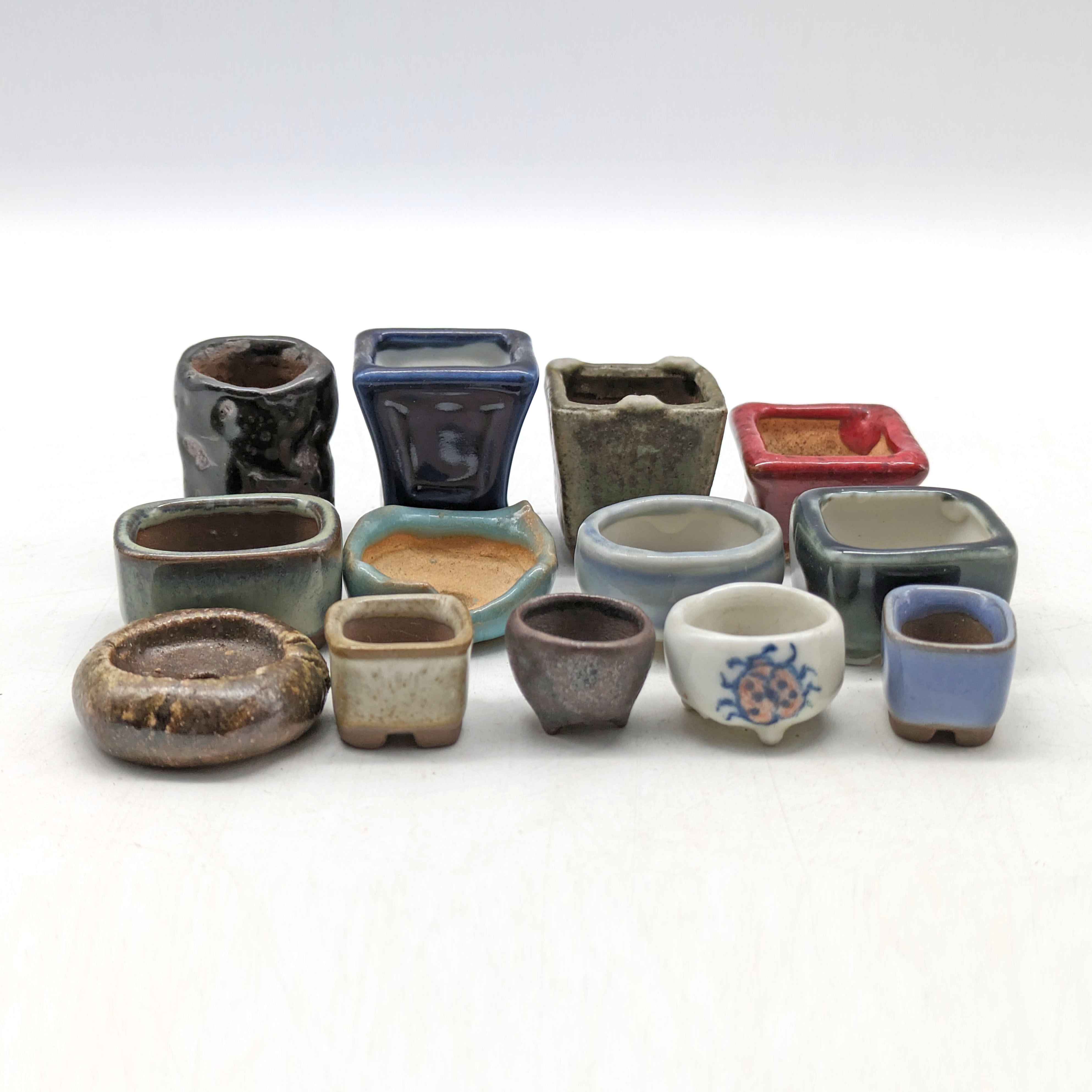 豆盆栽・盆栽鉢・植木鉢・ミニサイズ・13点セット・No.231013-20・梱包