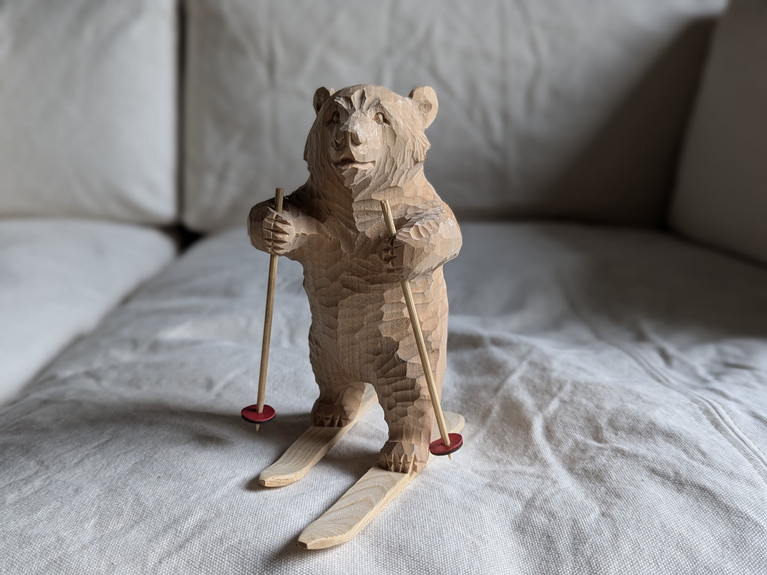 上西捷敏 スキー熊 #1 | 木彫りの熊 | inoya | Basic Life Store