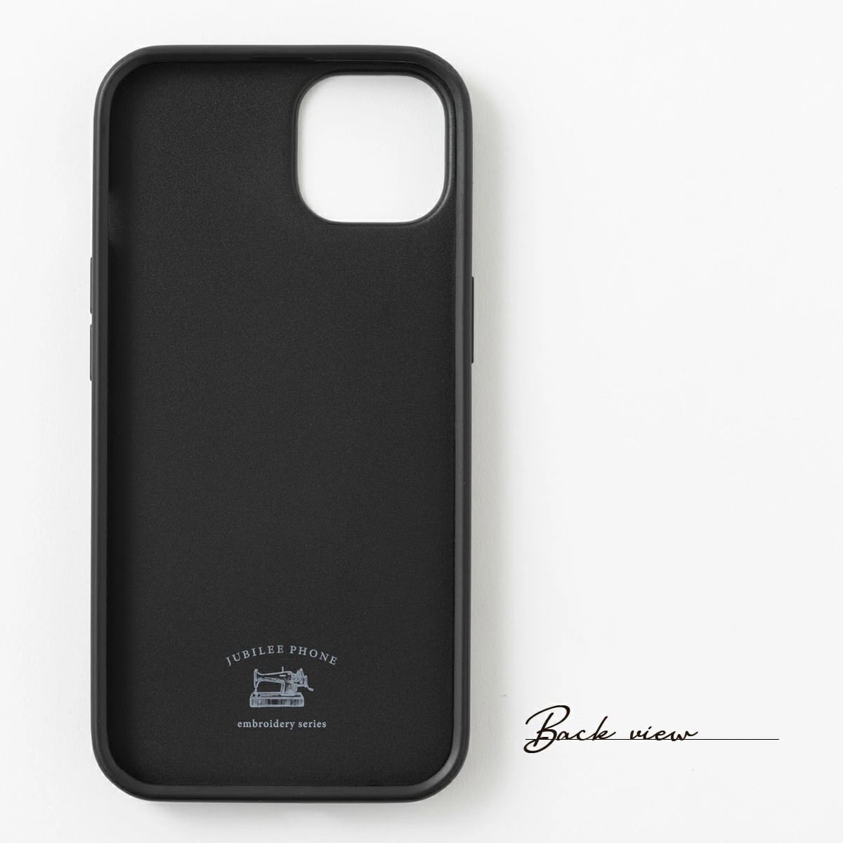立体刺繍スマホケース iPhone PUレザー 03.Art Black | Jubilee