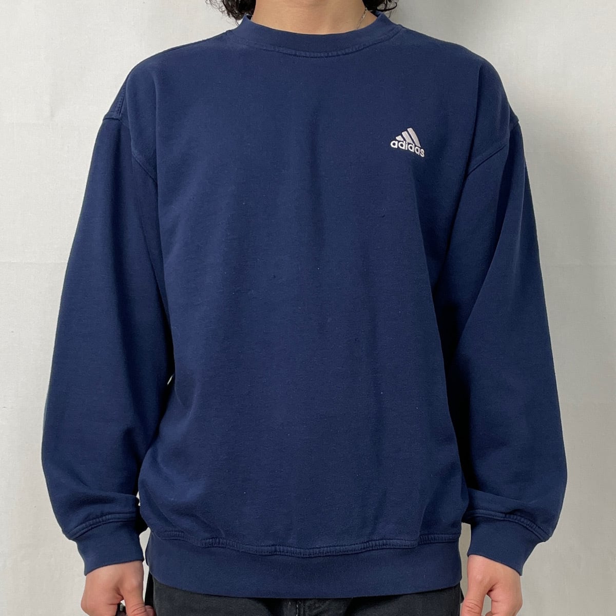 90s adidas スウェット アディダス ワンポイント 刺繍ロゴ 古着